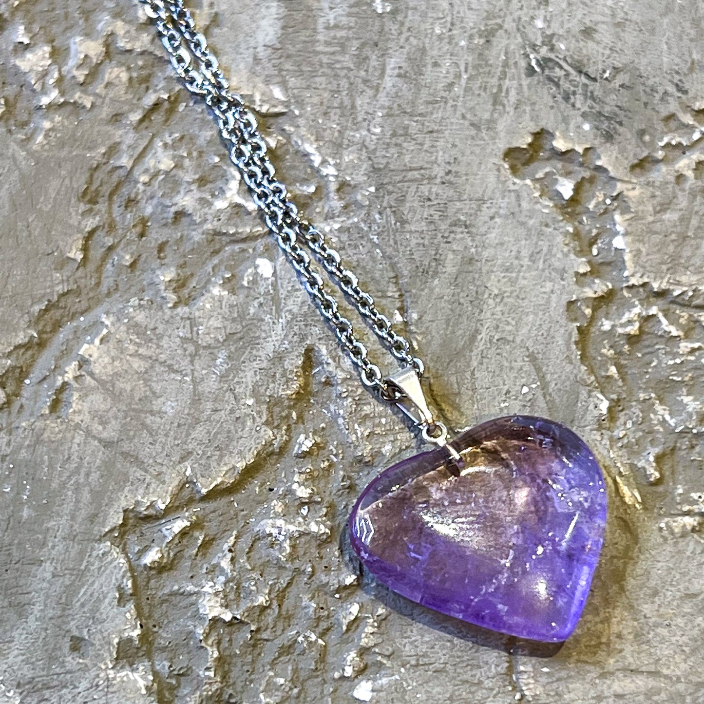 Amethyst Heart Necklace