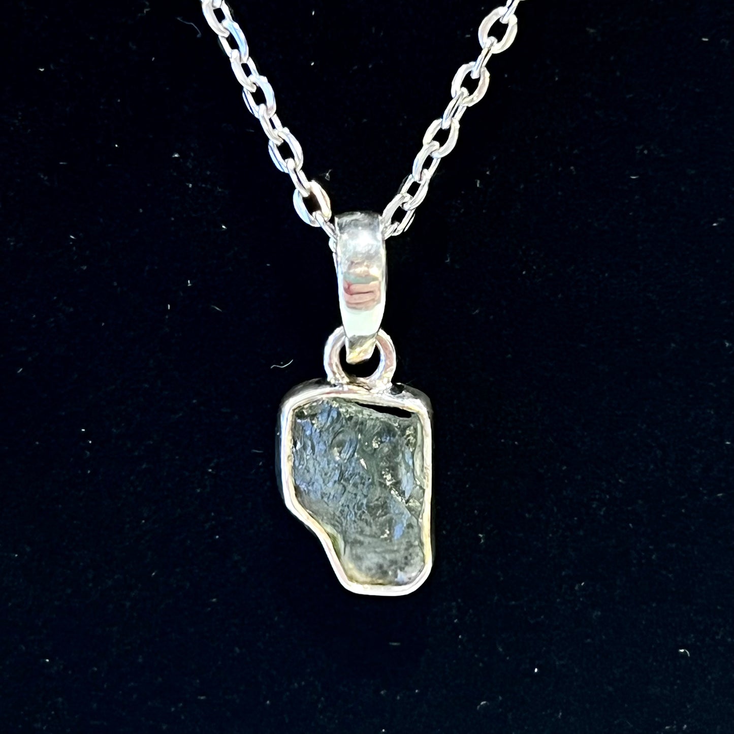 Moldavite Sterling Silver Necklace
