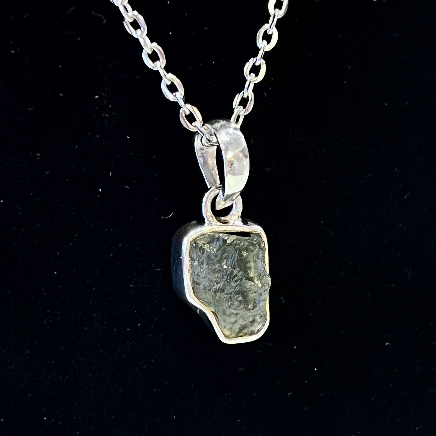 Moldavite Sterling Silver Necklace