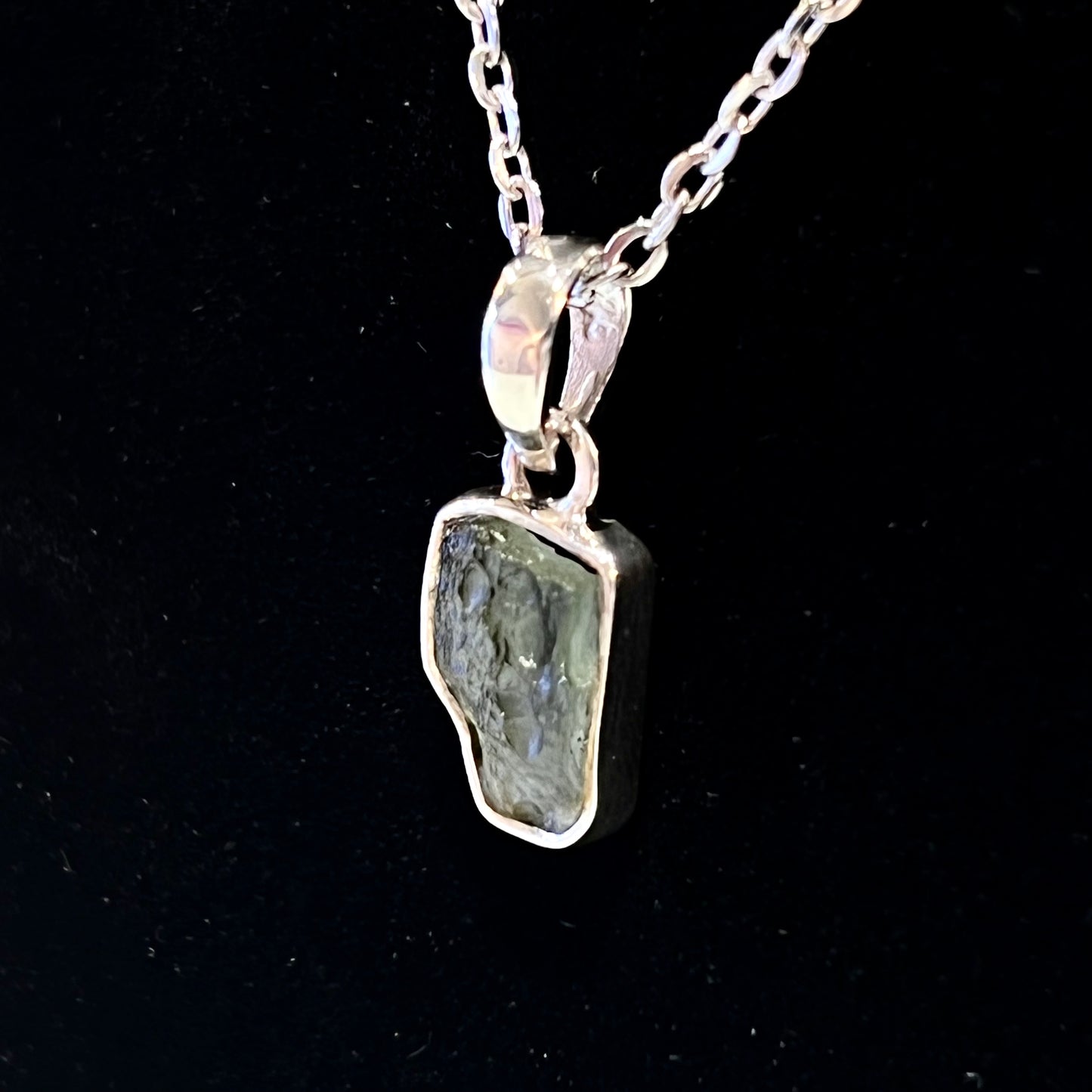 Moldavite Sterling Silver Necklace