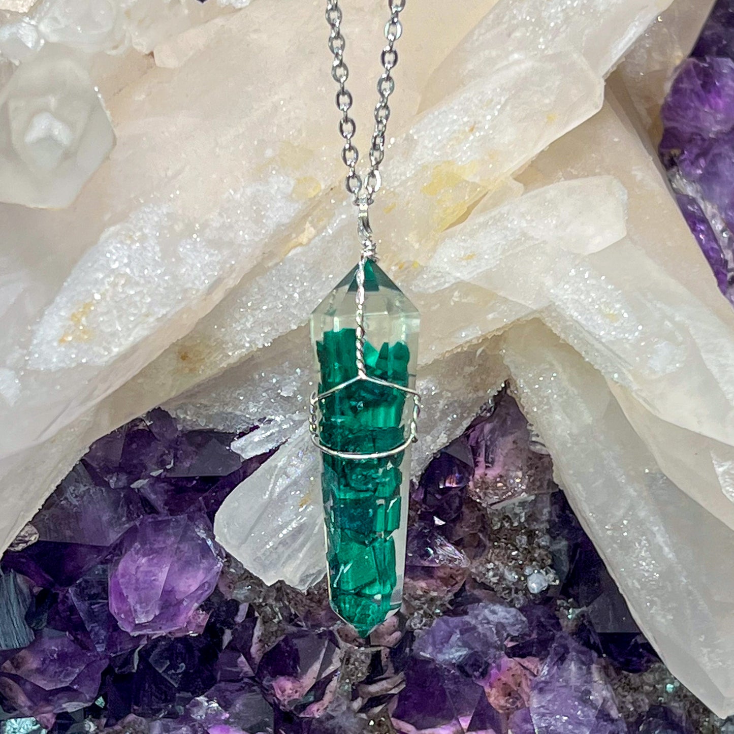 Malachite Orgonite Necklace