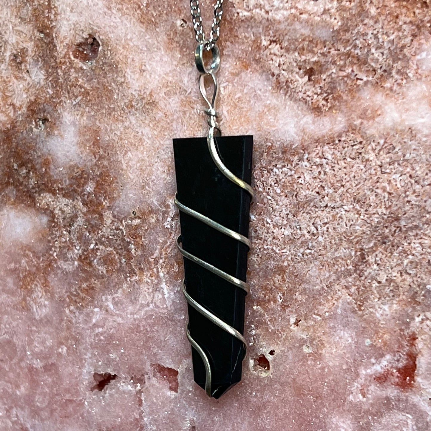 Shungite Flat Wrap Necklace