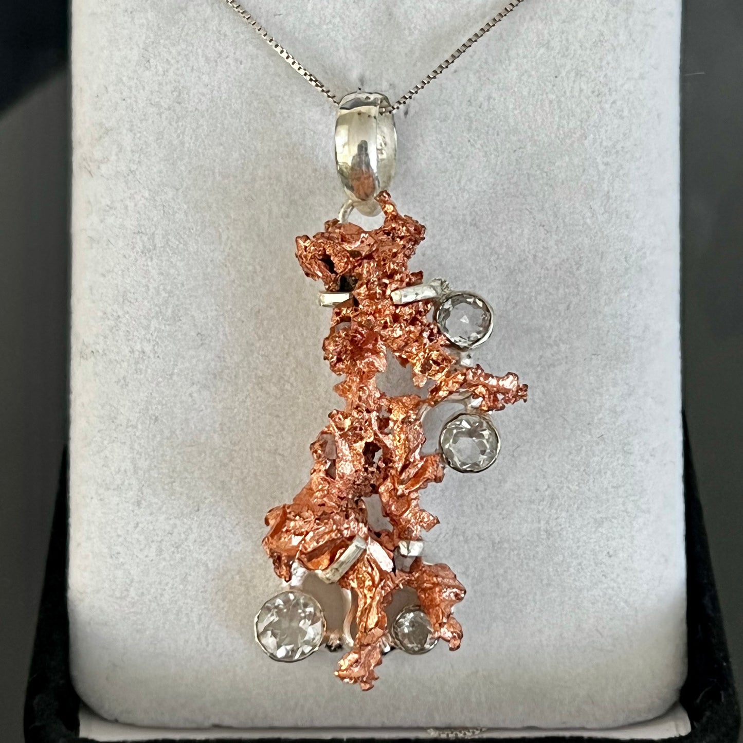 Copper & Quartz Sterling Silver Necklace