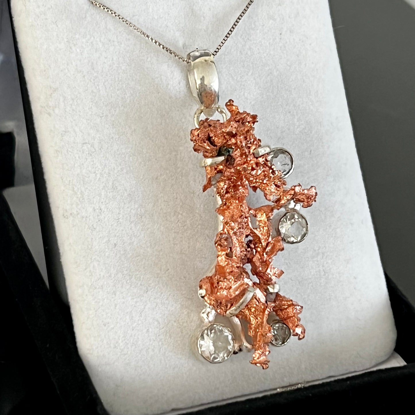 Copper & Quartz Sterling Silver Necklace