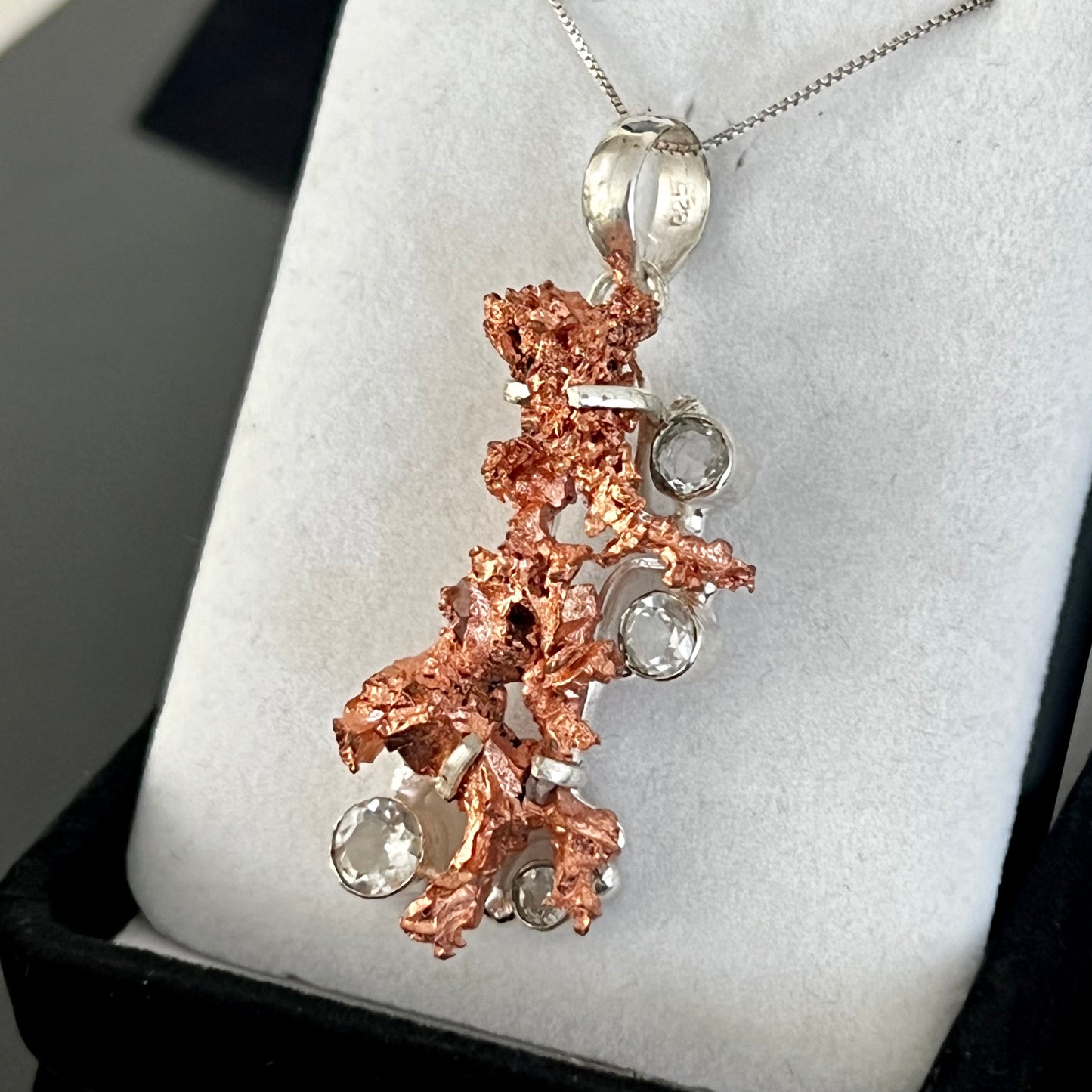 Copper & Quartz Sterling Silver Necklace
