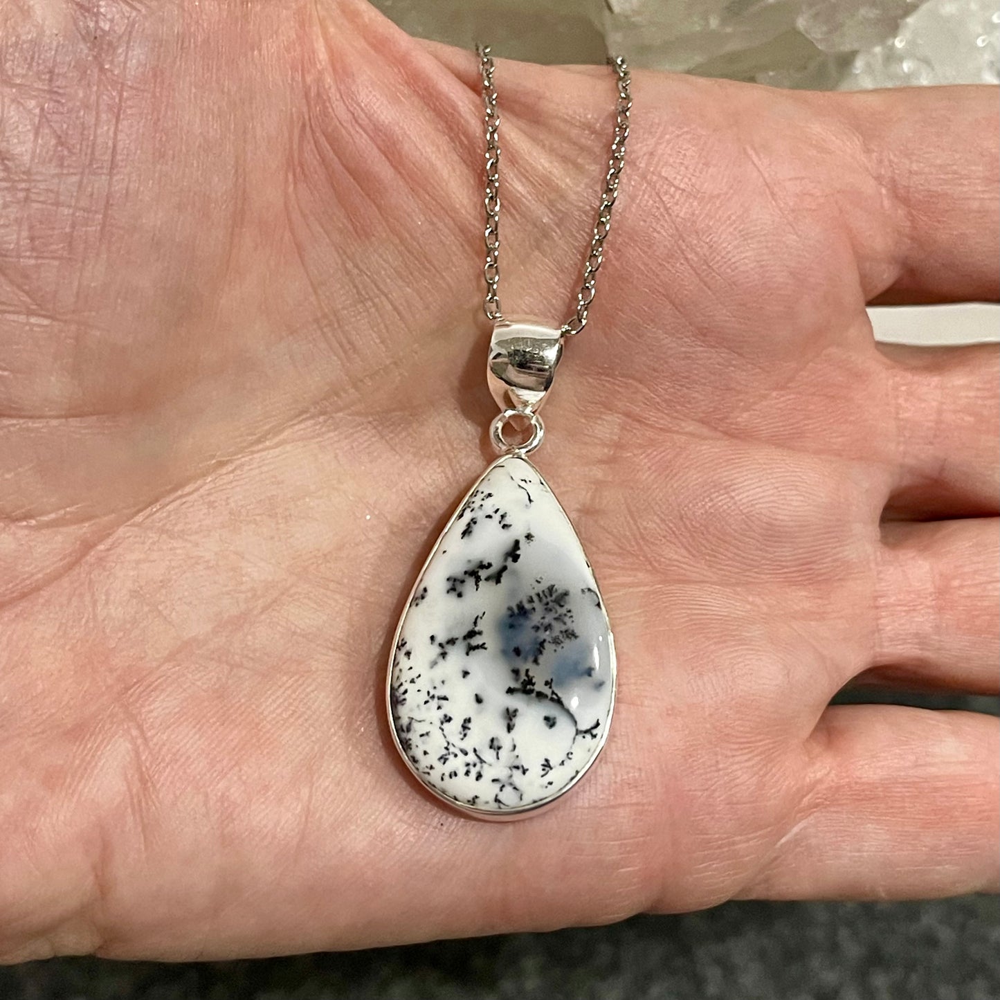 Dendritic Agate Sterling Silver Necklace