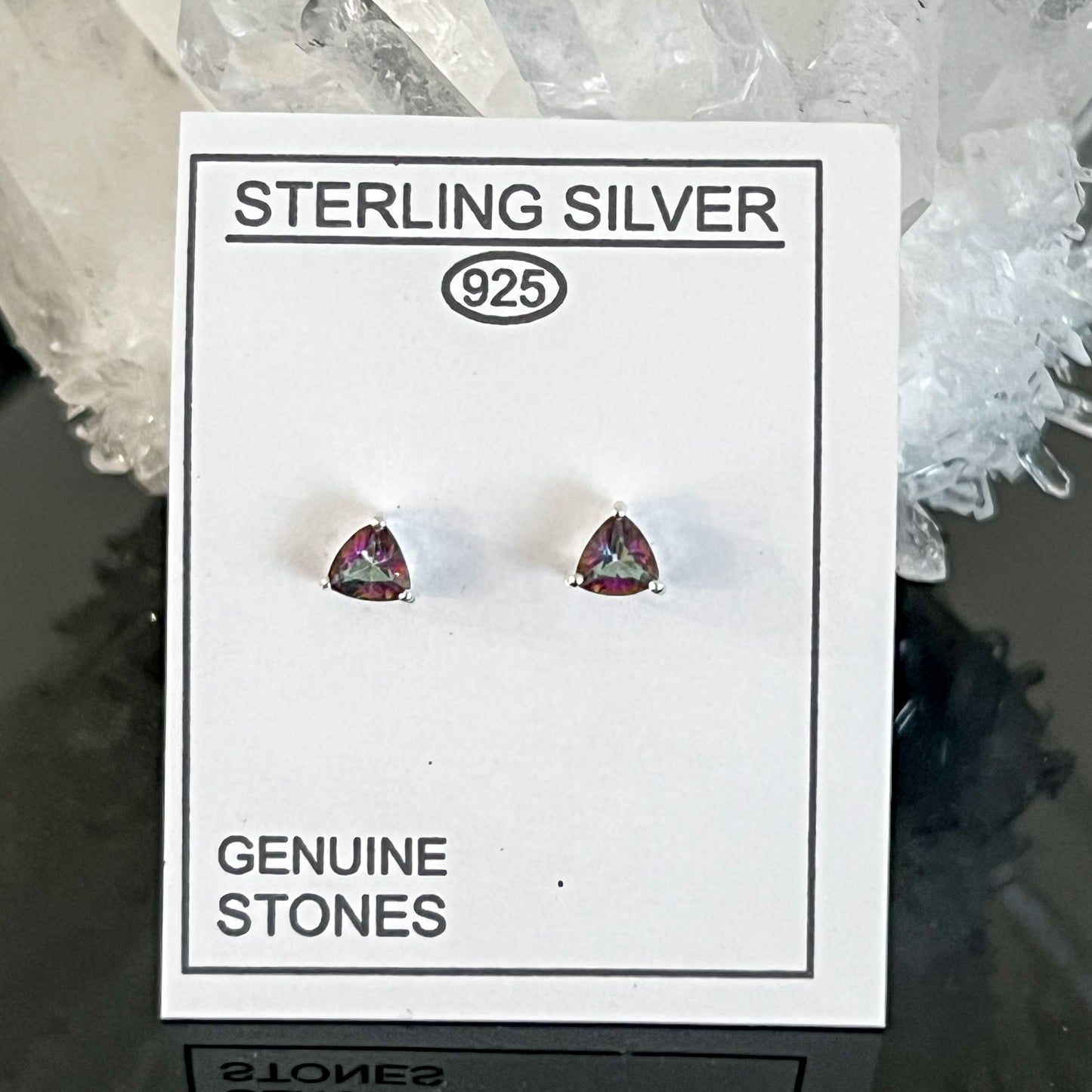 Mystic Quartz Sterling Silver Stud Earrings