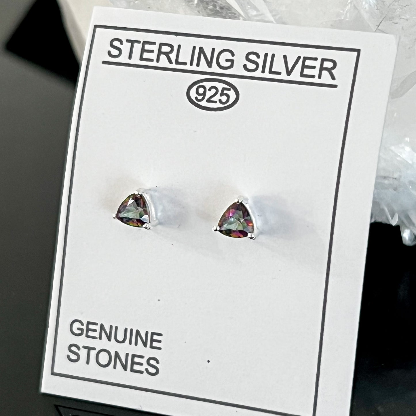 Mystic Quartz Sterling Silver Stud Earrings