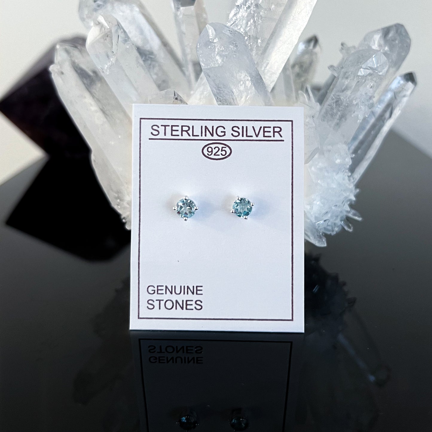 Blue Topaz Sterling Silver Stud Earrings