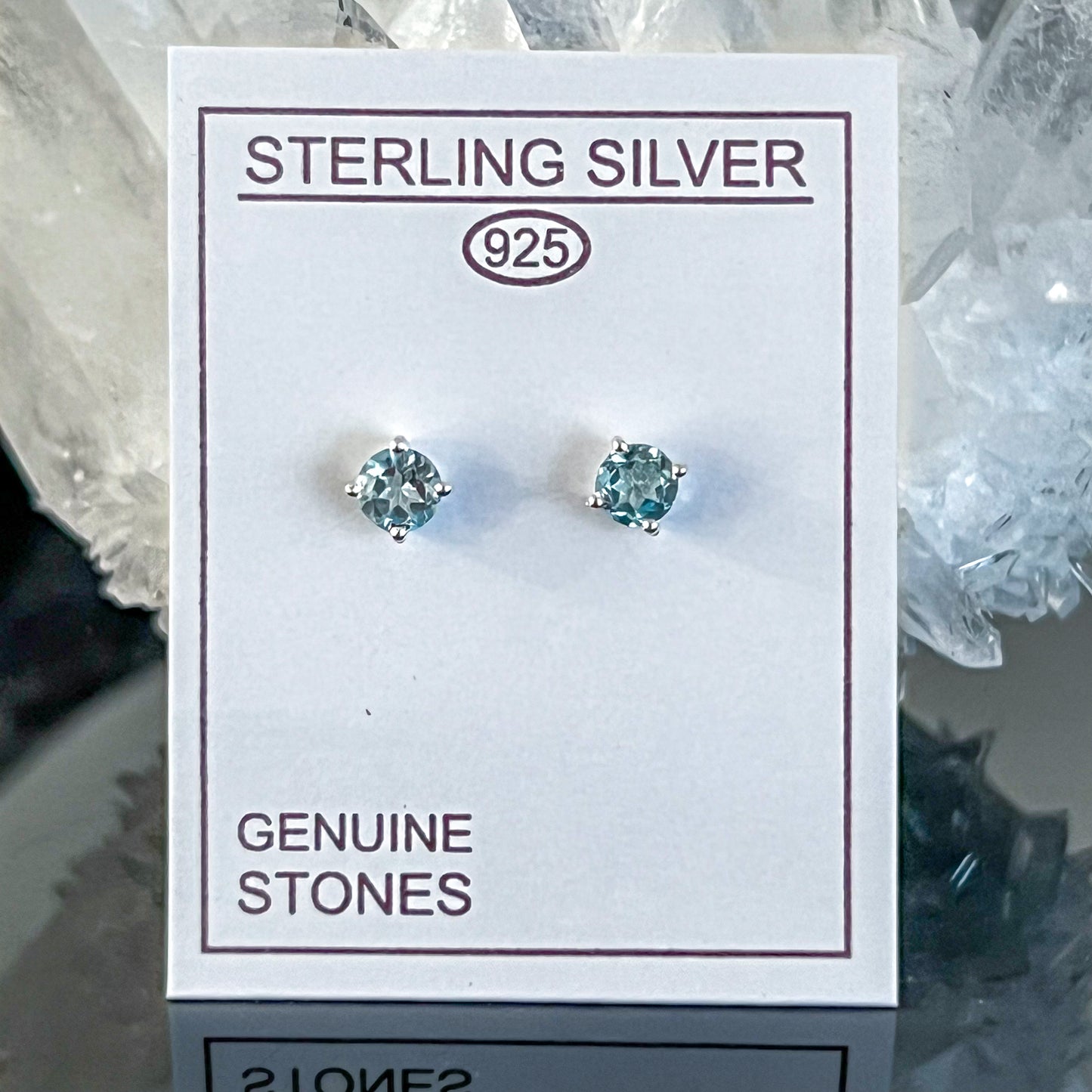 Blue Topaz Sterling Silver Stud Earrings