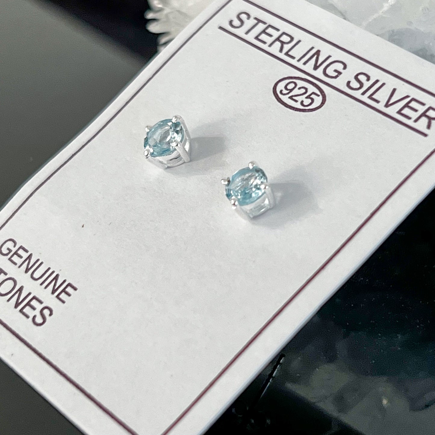 Blue Topaz Sterling Silver Stud Earrings