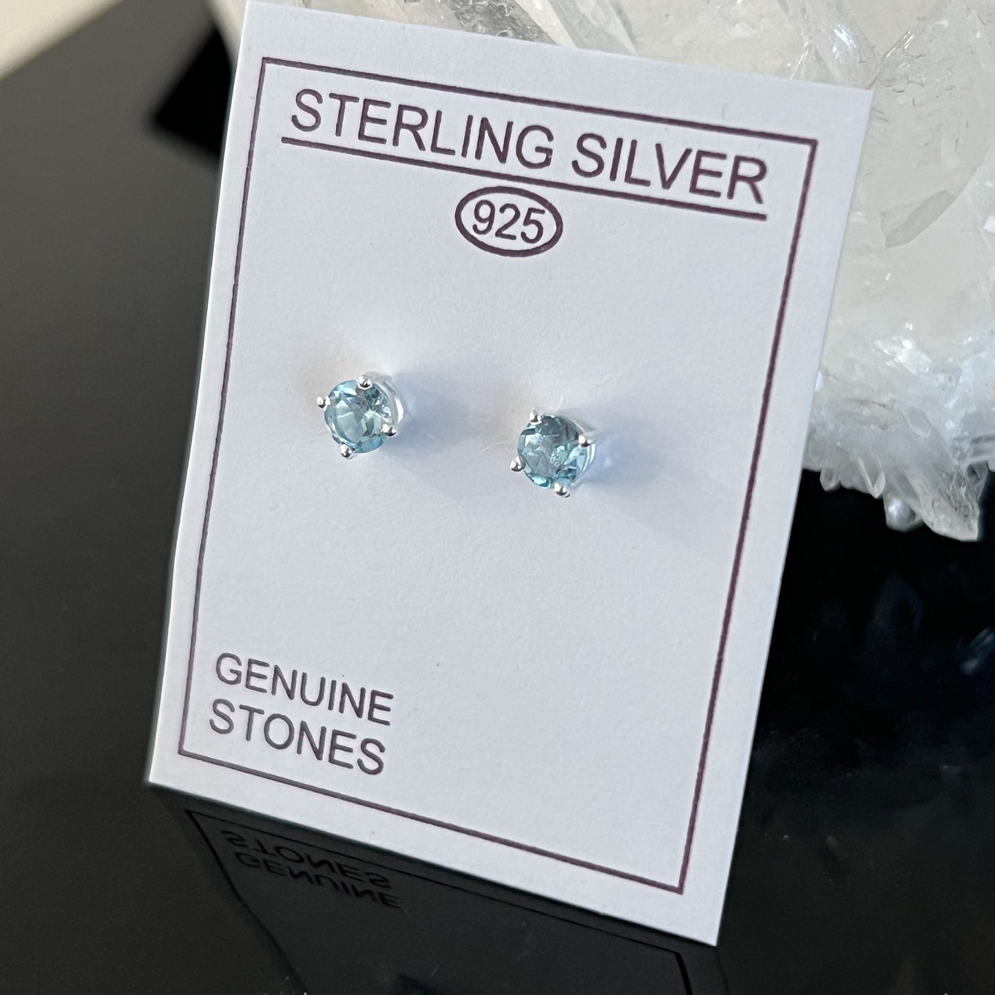 Blue Topaz Sterling Silver Stud Earrings