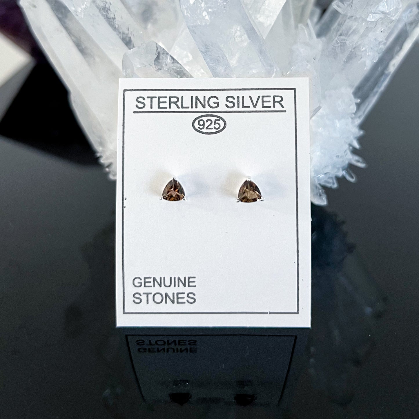 Smoky Quartz Sterling Silver Stud Earrings