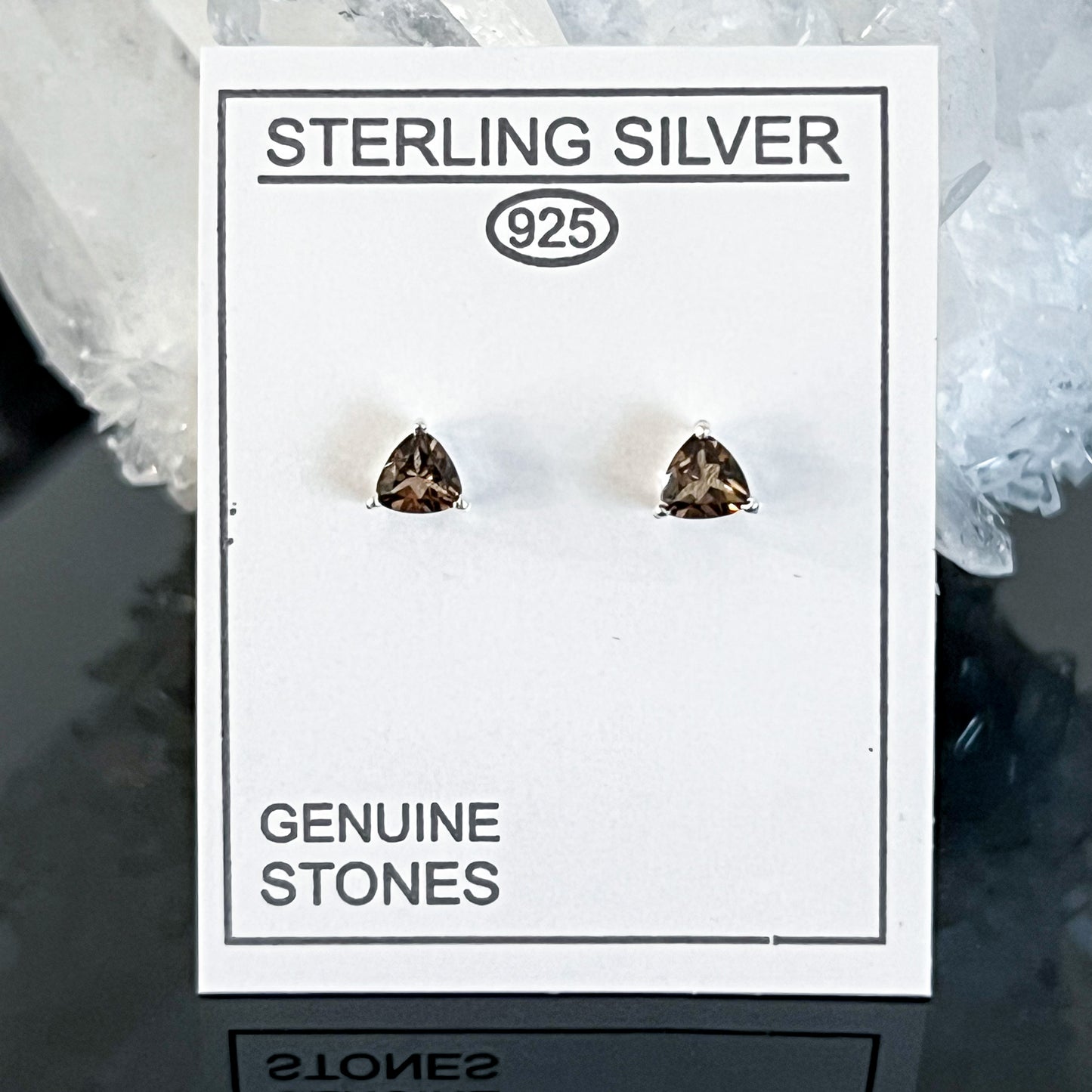 Smoky Quartz Sterling Silver Stud Earrings