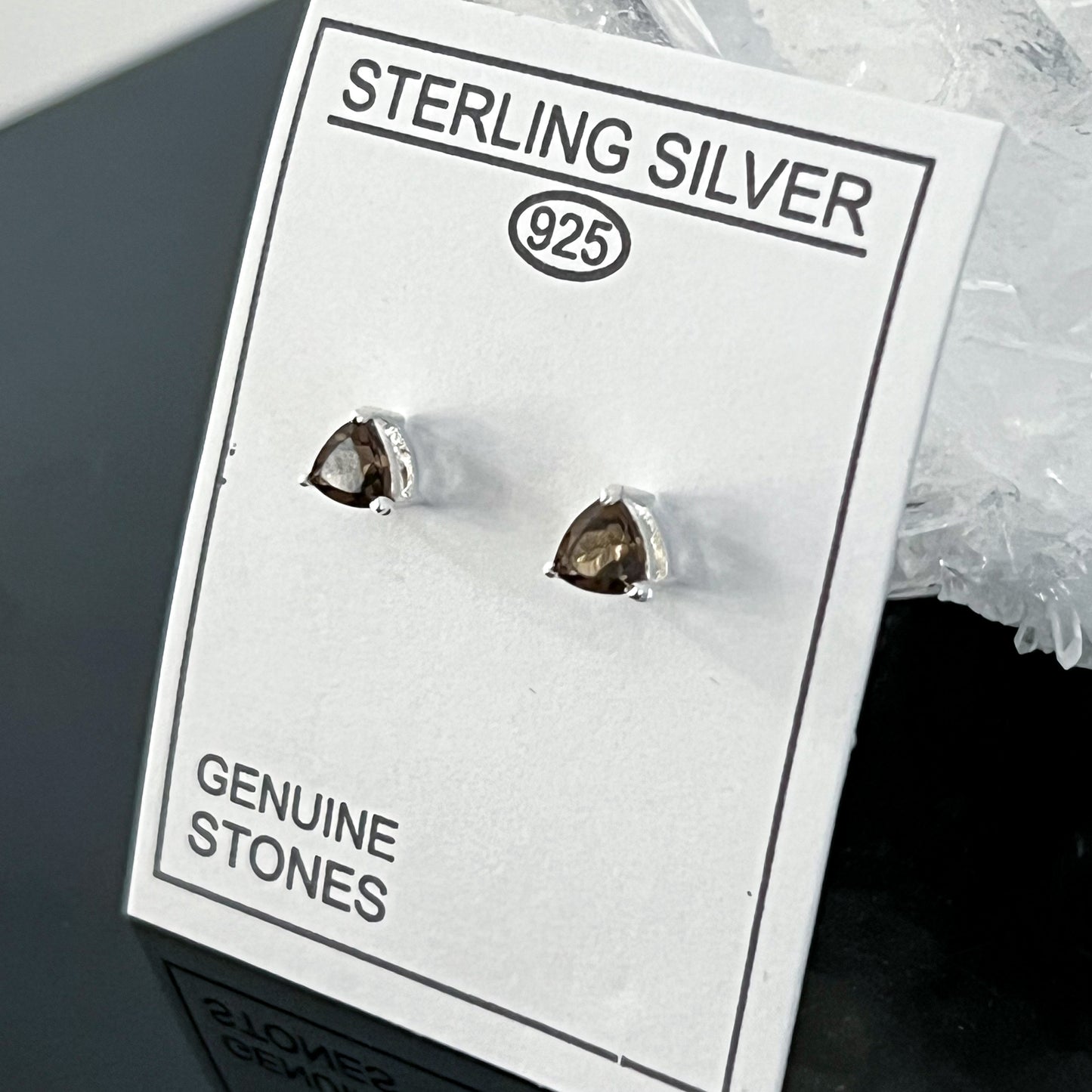 Smoky Quartz Sterling Silver Stud Earrings