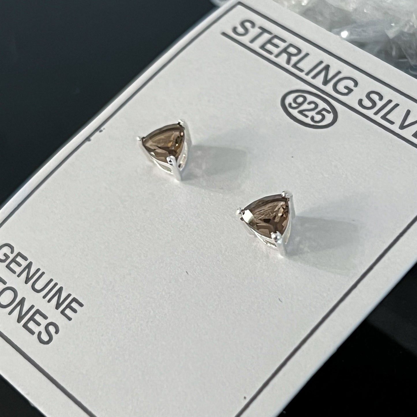 Smoky Quartz Sterling Silver Stud Earrings