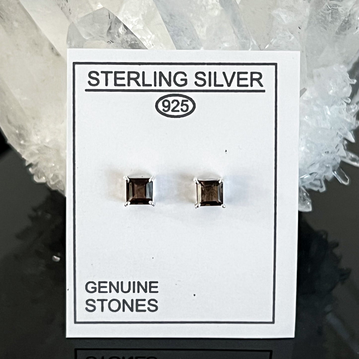 Smoky Quartz Sterling Silver Stud Earrings