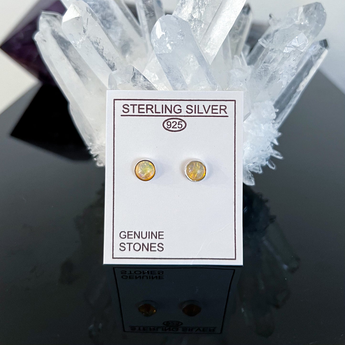 Ethiopian Opal Sterling Silver Stud Earrings