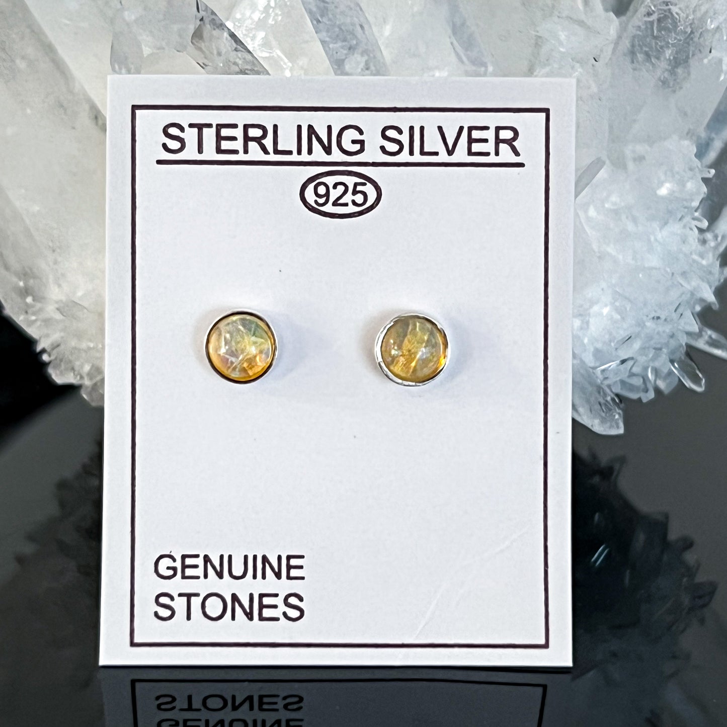Ethiopian Opal Sterling Silver Stud Earrings