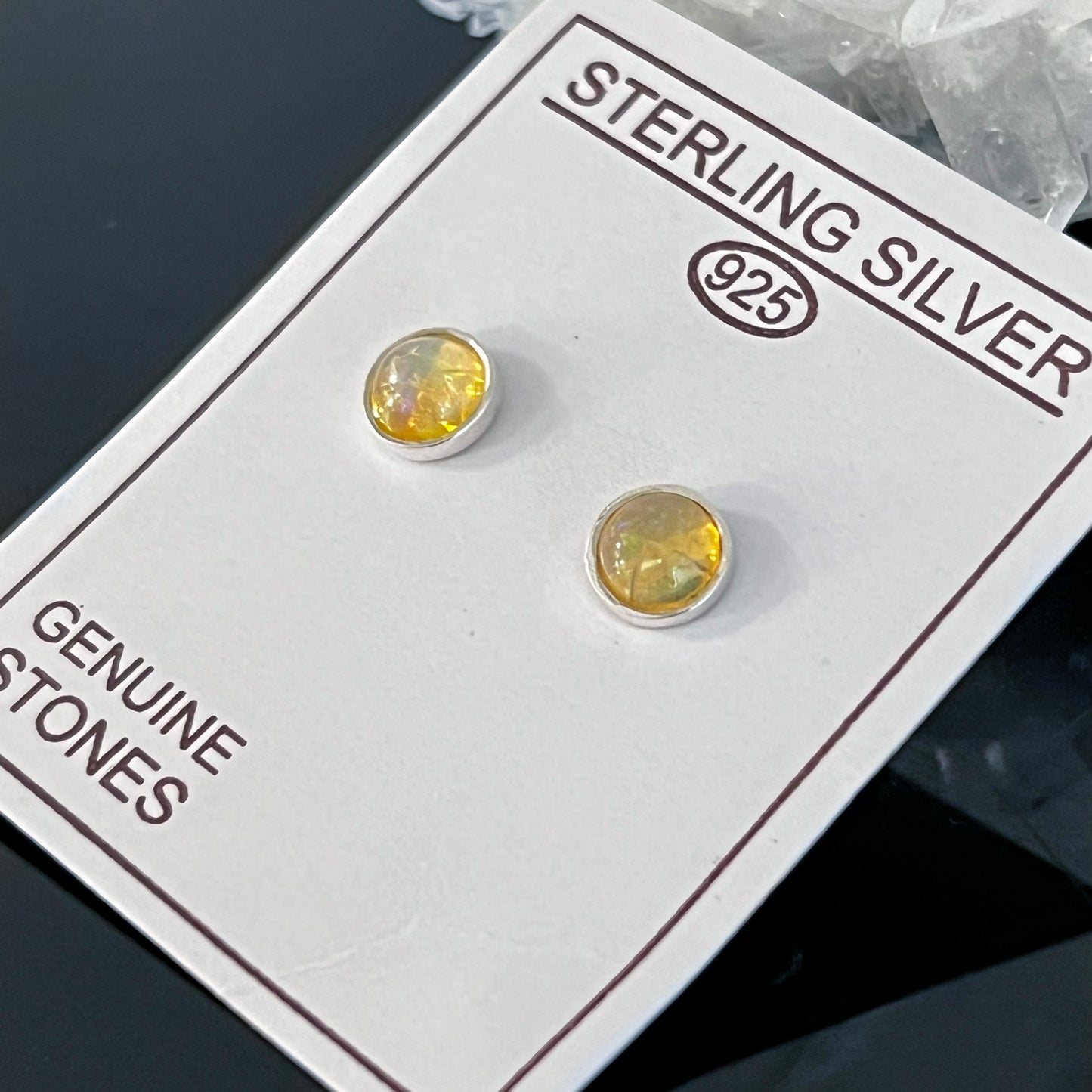 Ethiopian Opal Sterling Silver Stud Earrings