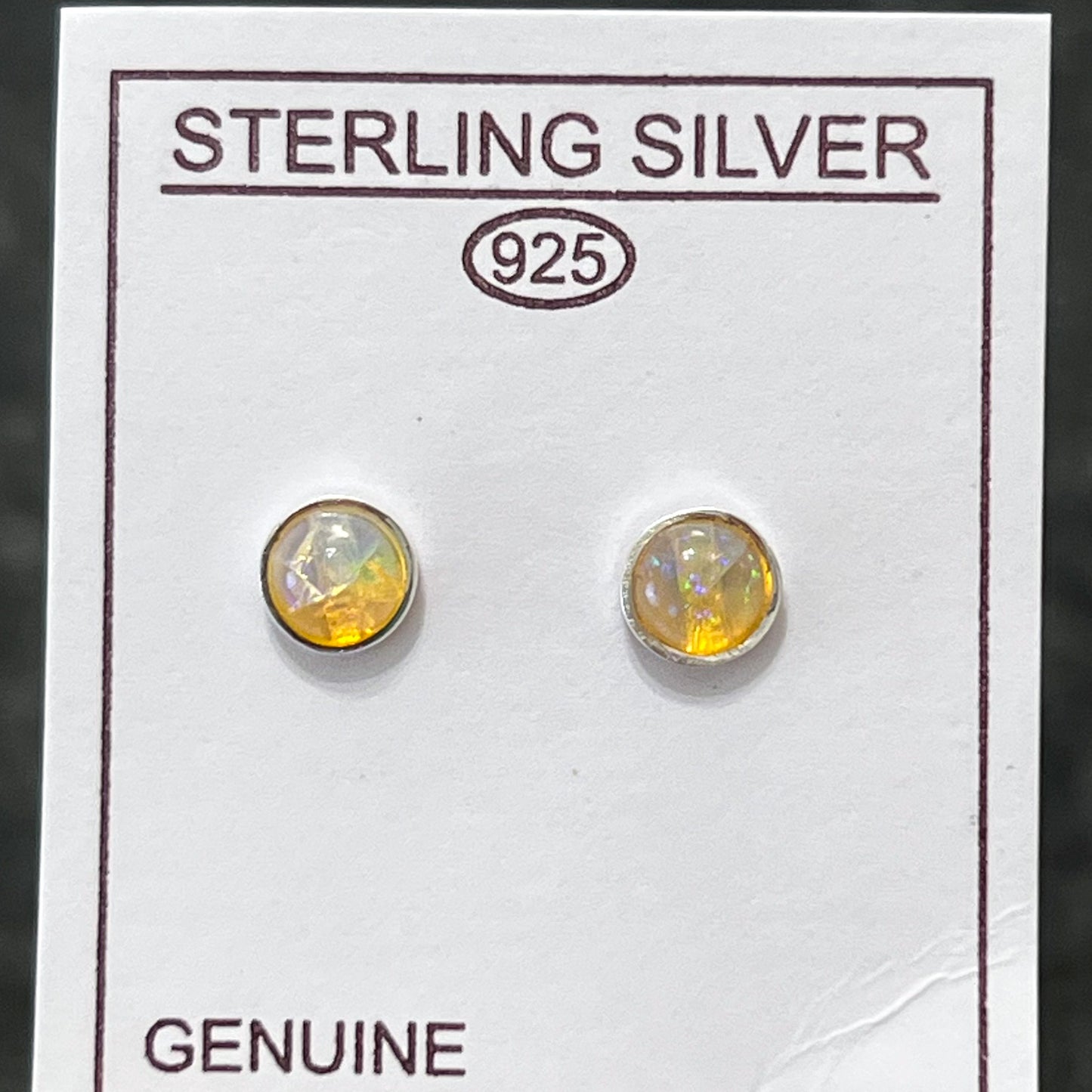 Ethiopian Opal Sterling Silver Stud Earrings