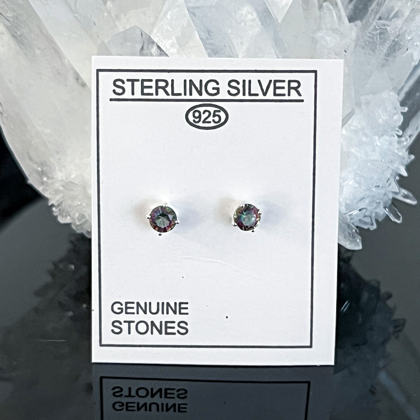 Mystic Quartz Sterling Silver Stud Earrings