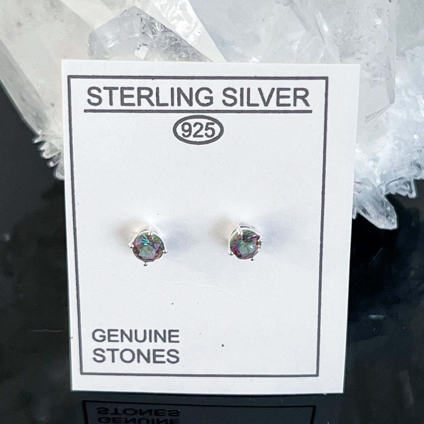 Mystic Quartz Sterling Silver Stud Earrings
