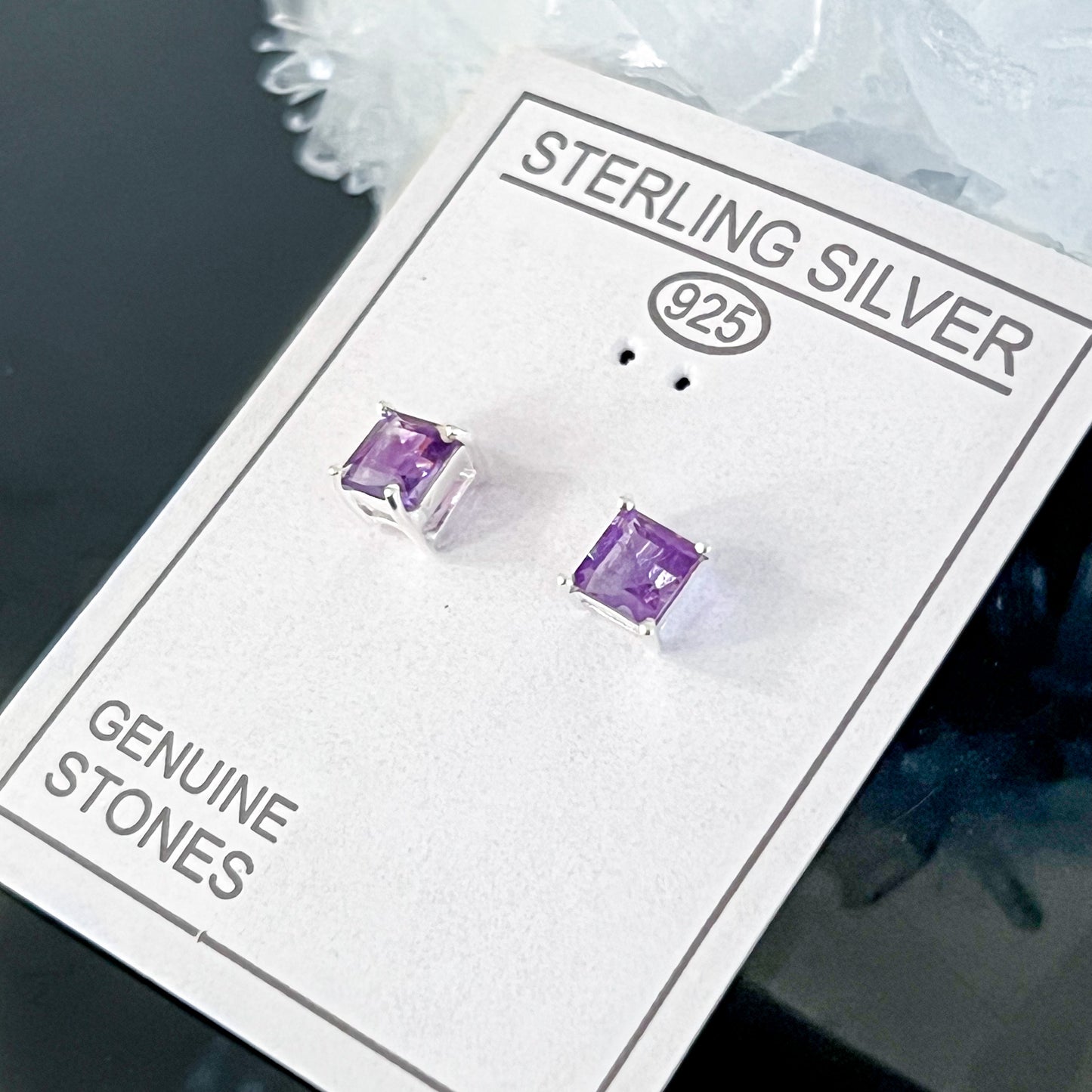 Amethyst Sterling Silver Stud Earrings