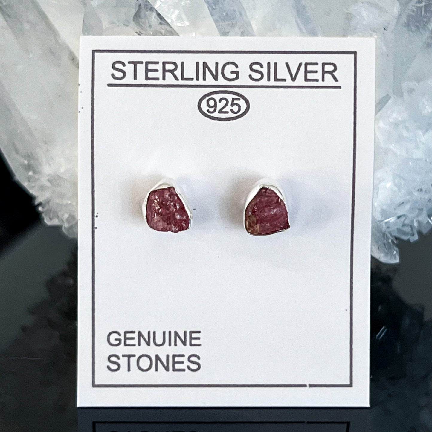 Pink Tourmaline Sterling Silver Stud Earrings