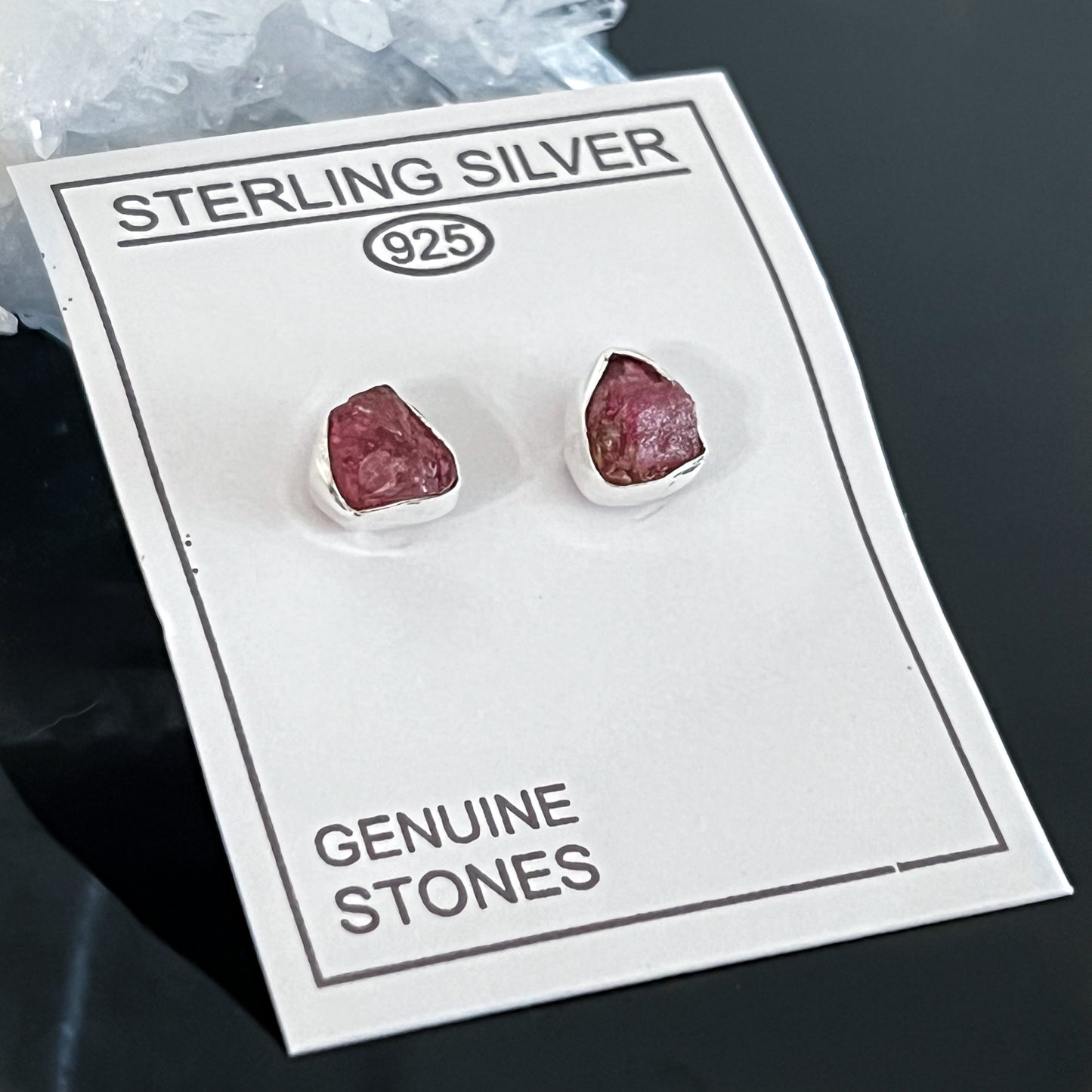 Pink Tourmaline Sterling Silver Stud Earrings