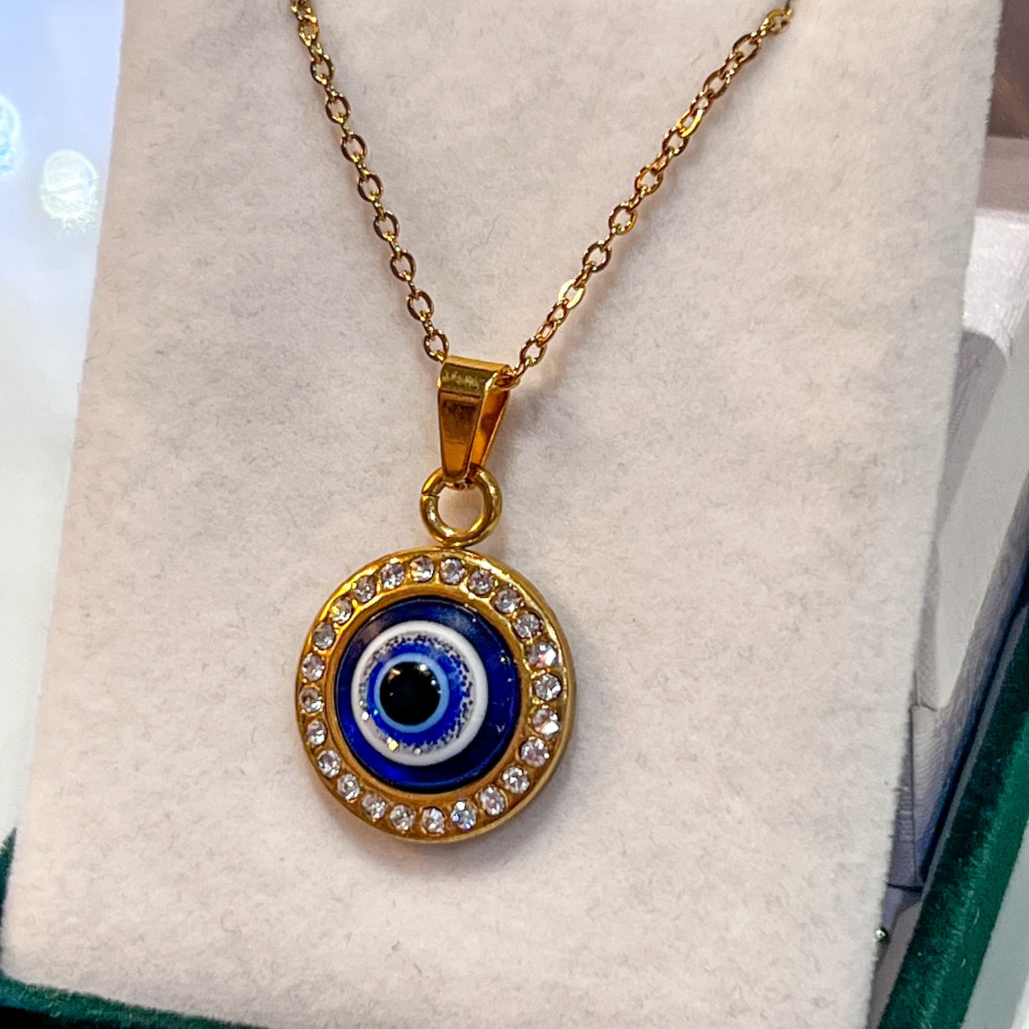 Evil Eye Stainless Steel Necklace (Gold)