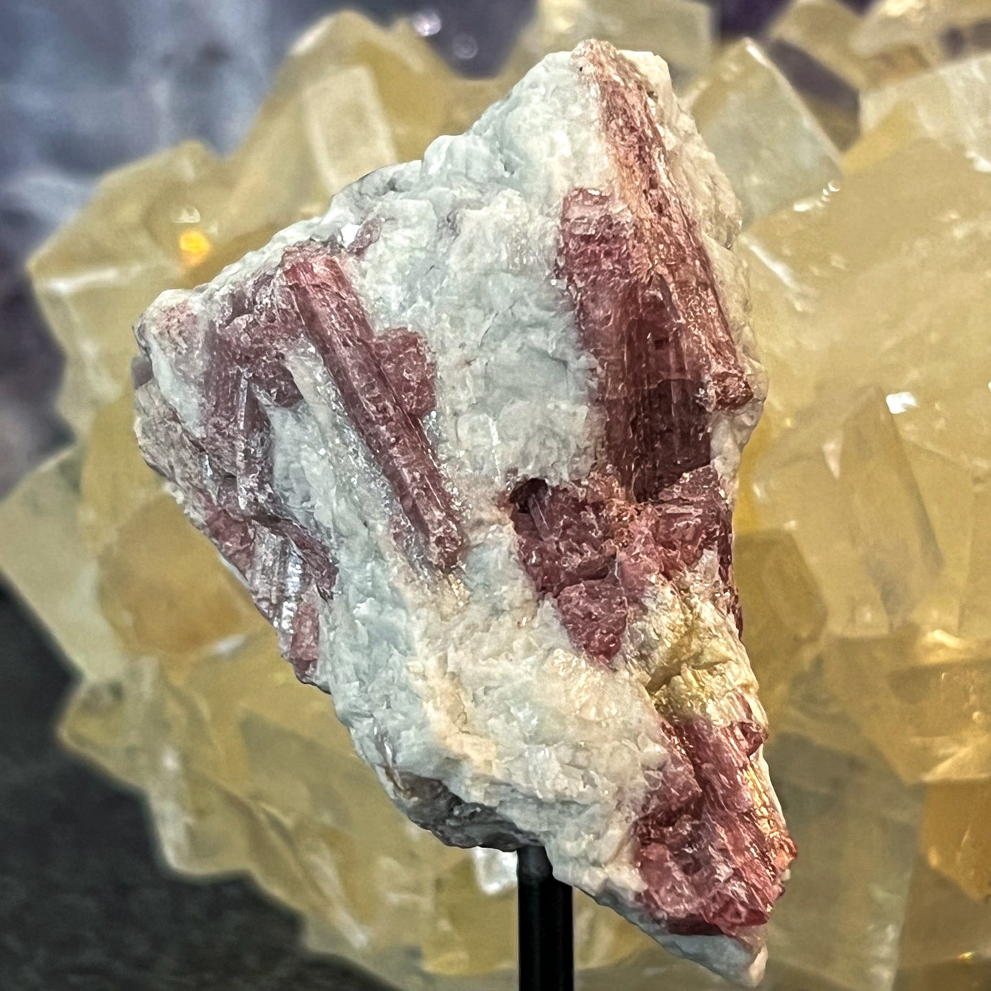 Pink Tourmaline on Stand