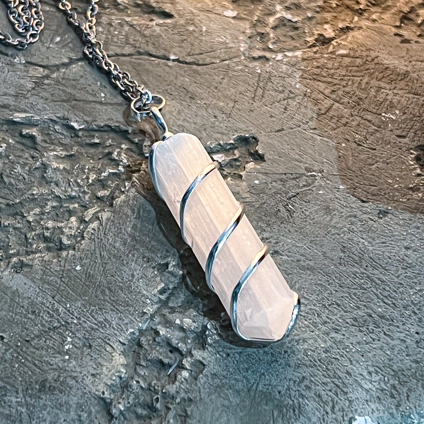Selenite Spiral Necklace