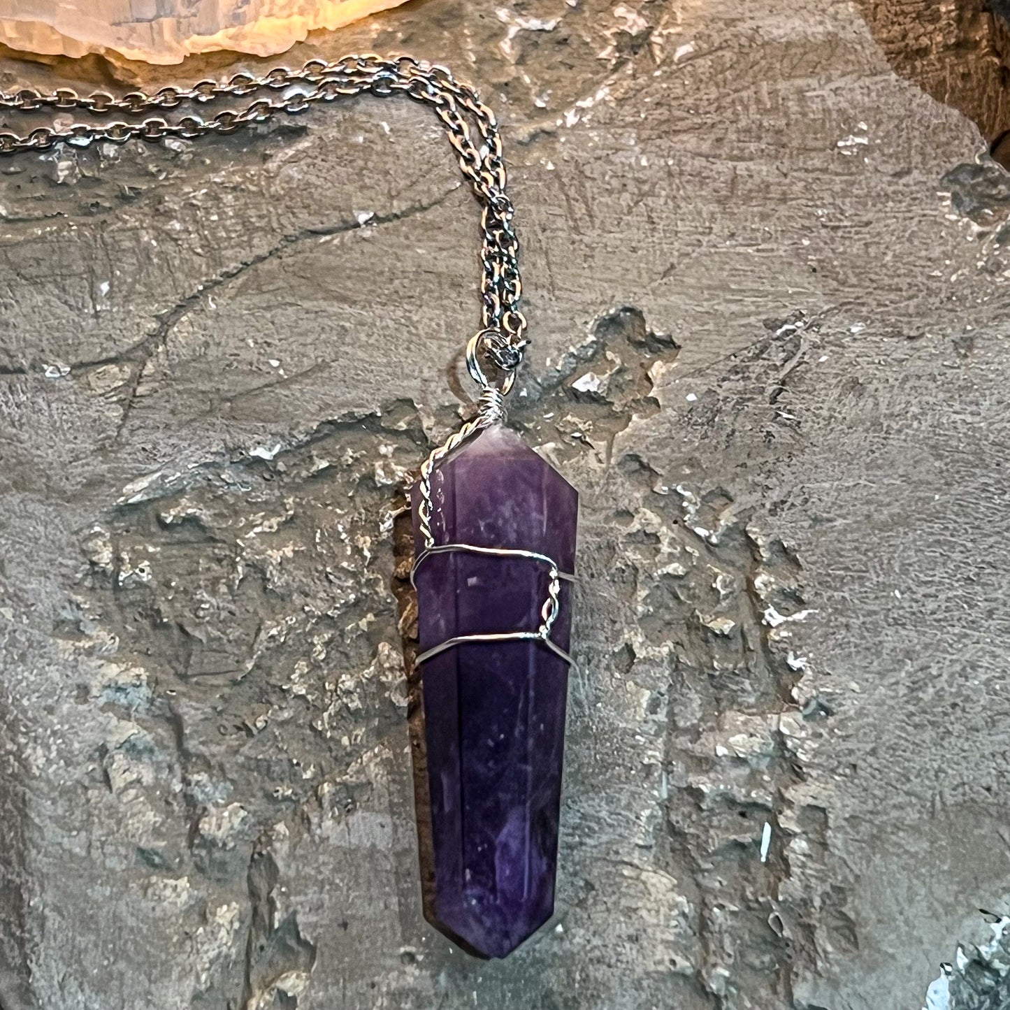 Amethyst Wire Wrap Necklace