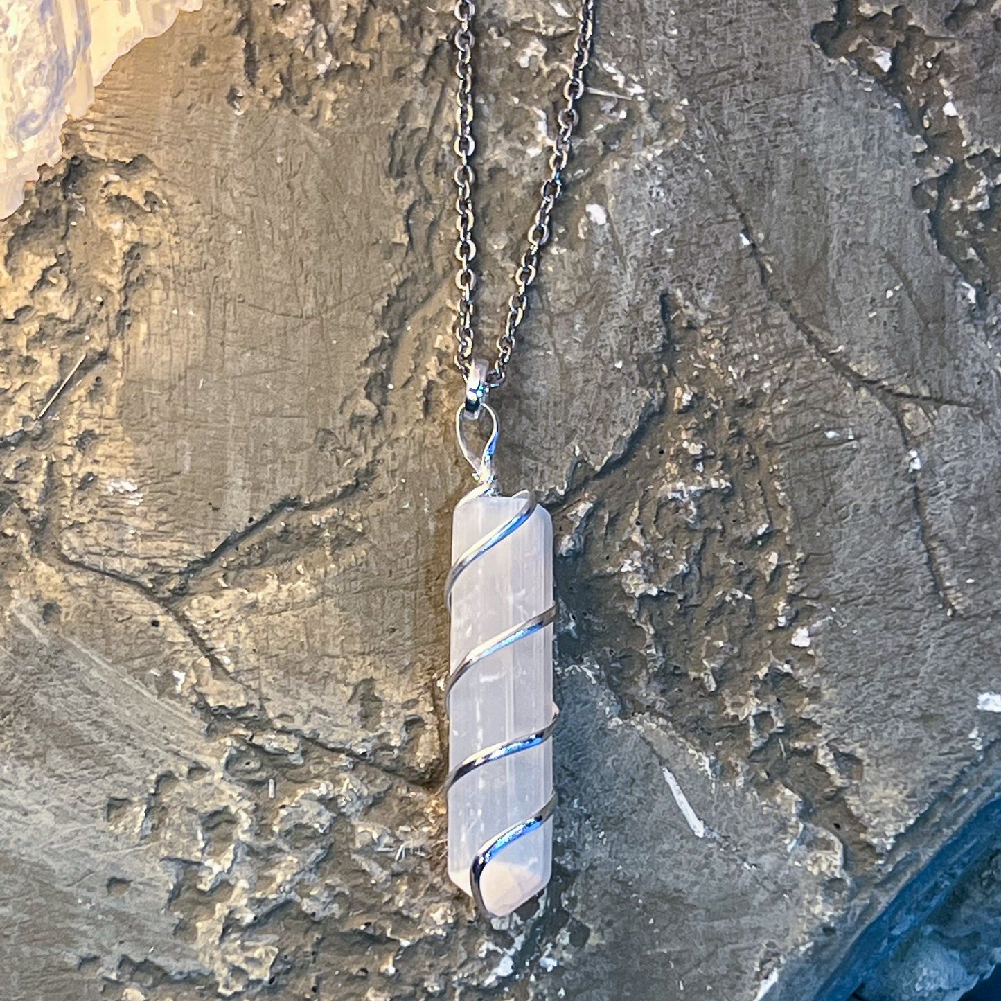 Selenite Spiral Necklace