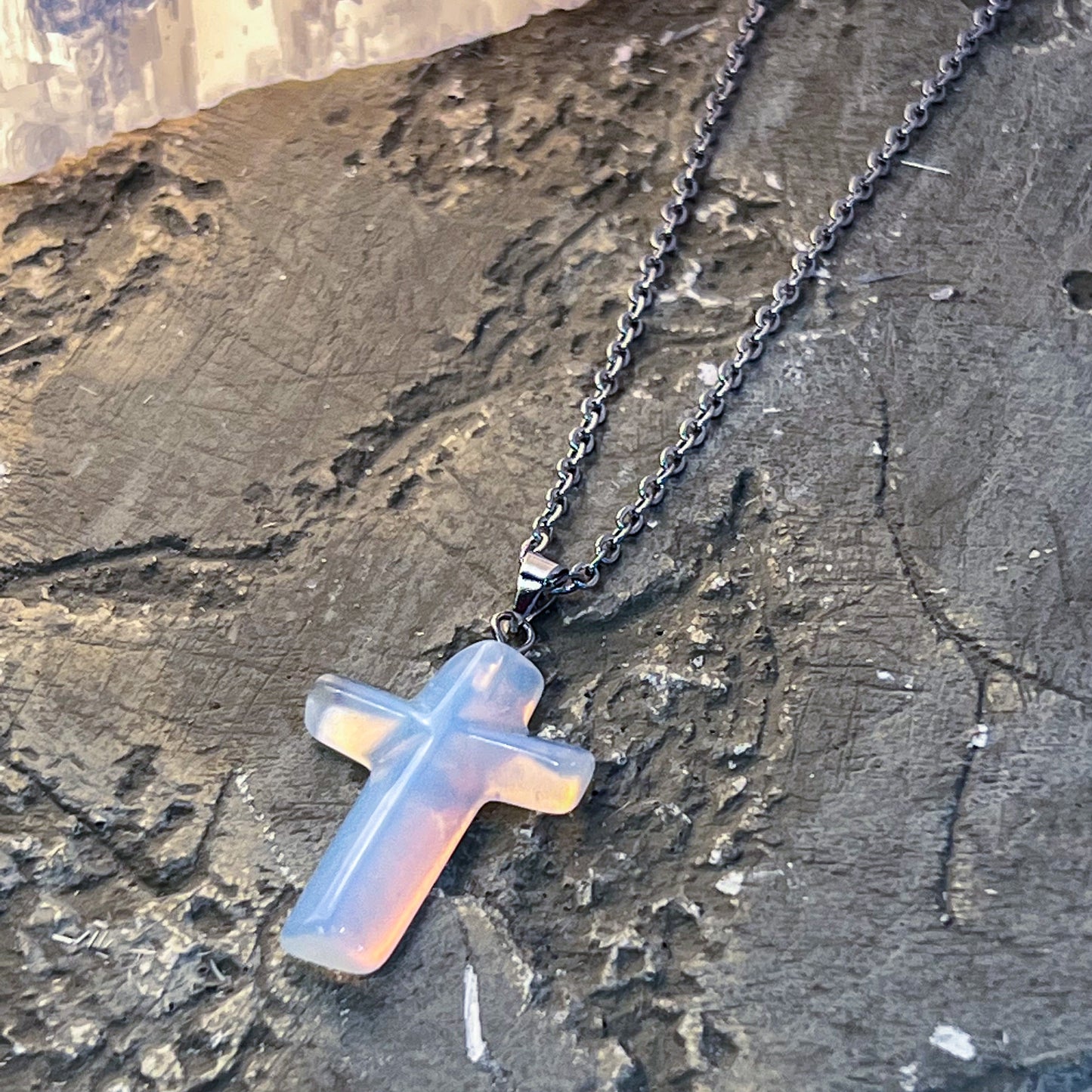 Opalite Cross Necklace