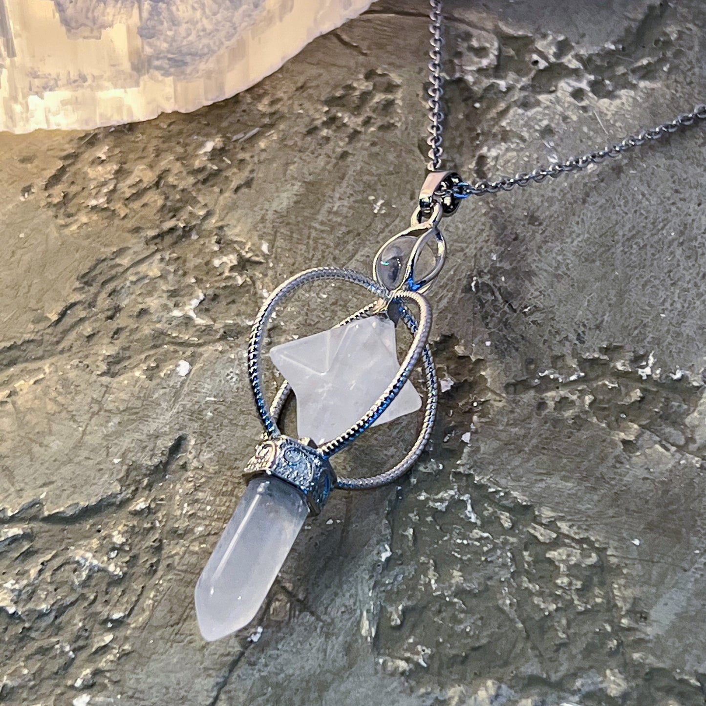 Quartz Point & Merkaba Necklace