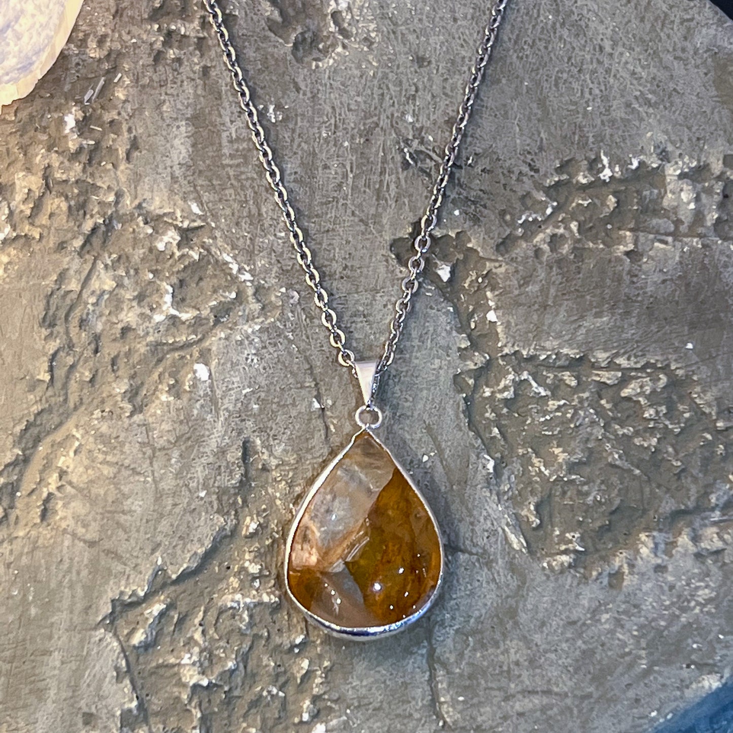 Golden Healer Teardrop Necklace
