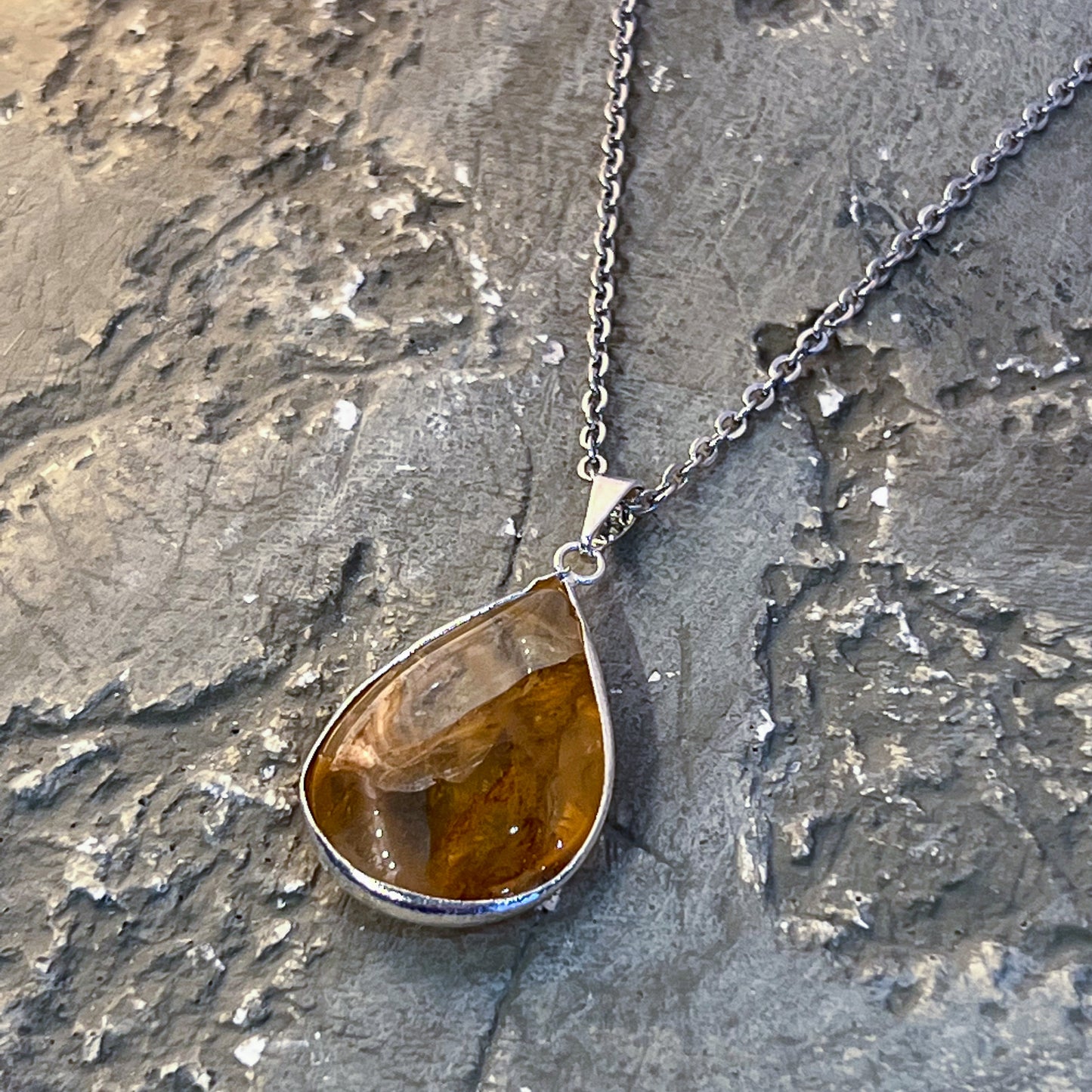 Golden Healer Teardrop Necklace
