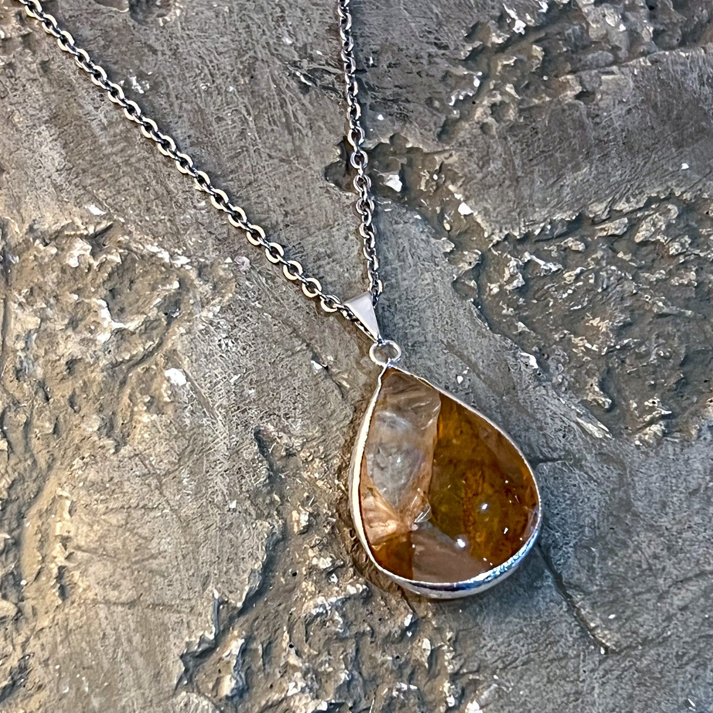 Golden Healer Teardrop Necklace