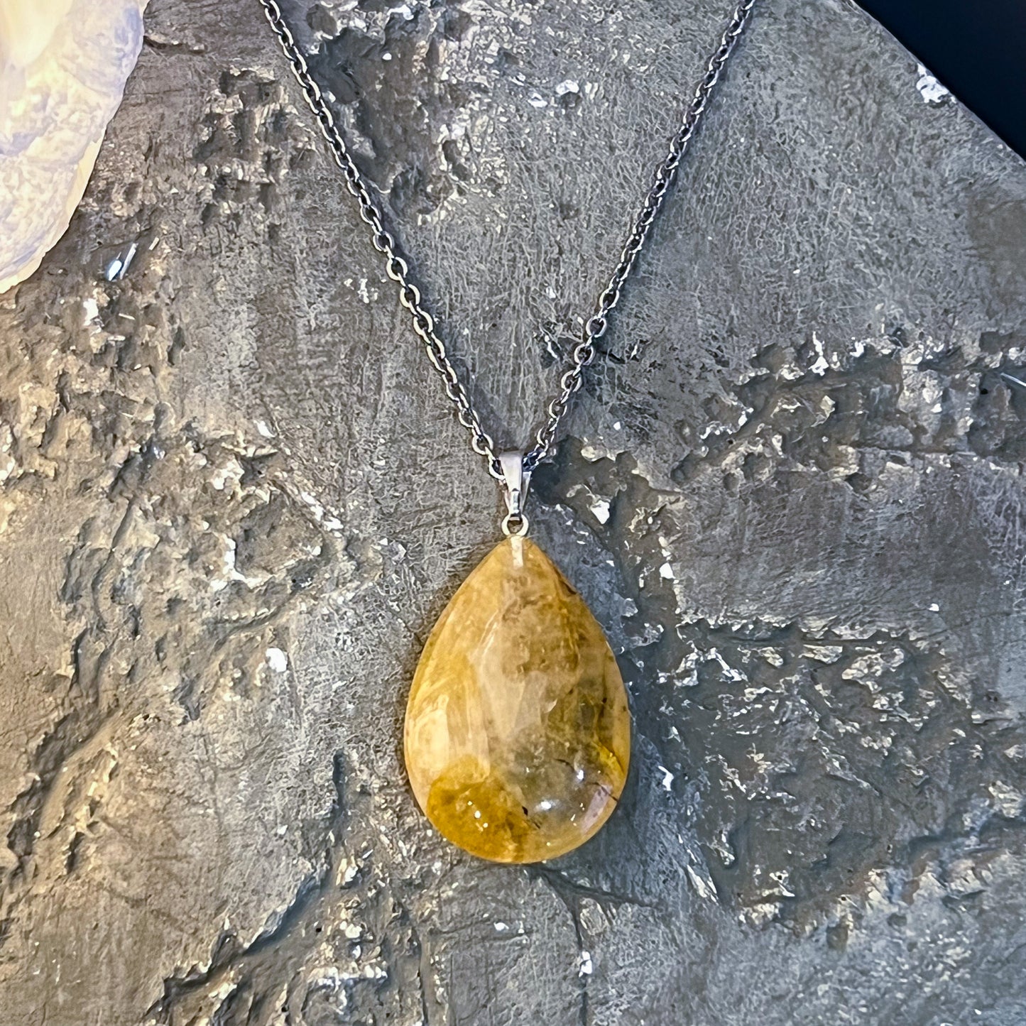 Golden Healer Teardrop Necklace