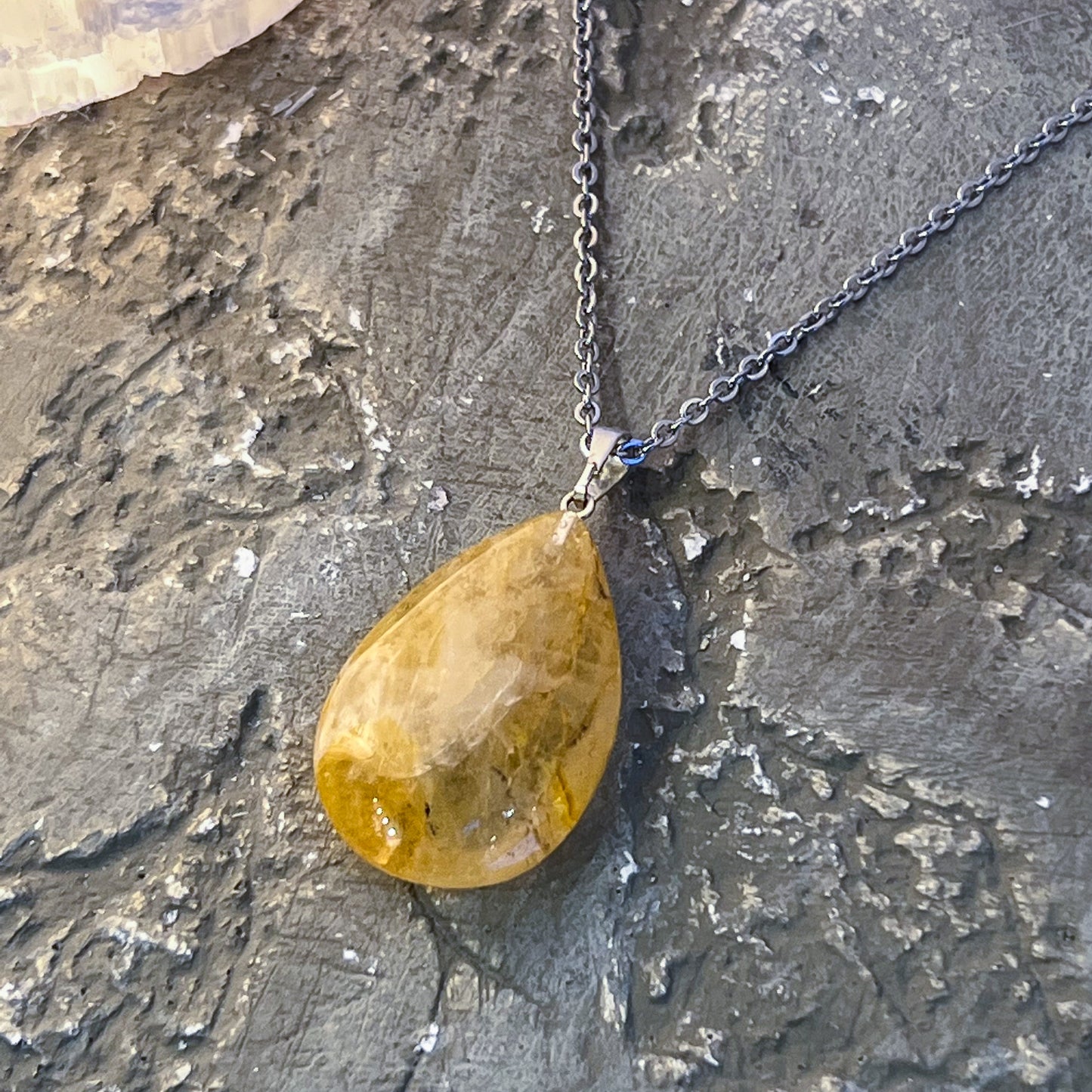 Golden Healer Teardrop Necklace