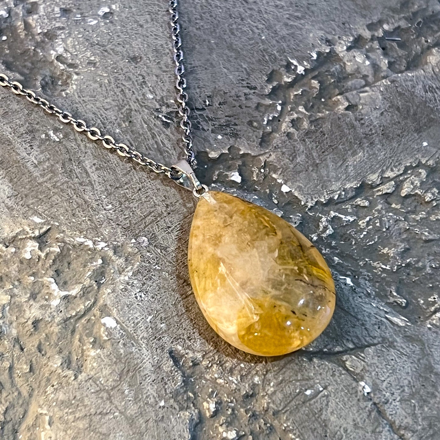 Golden Healer Teardrop Necklace