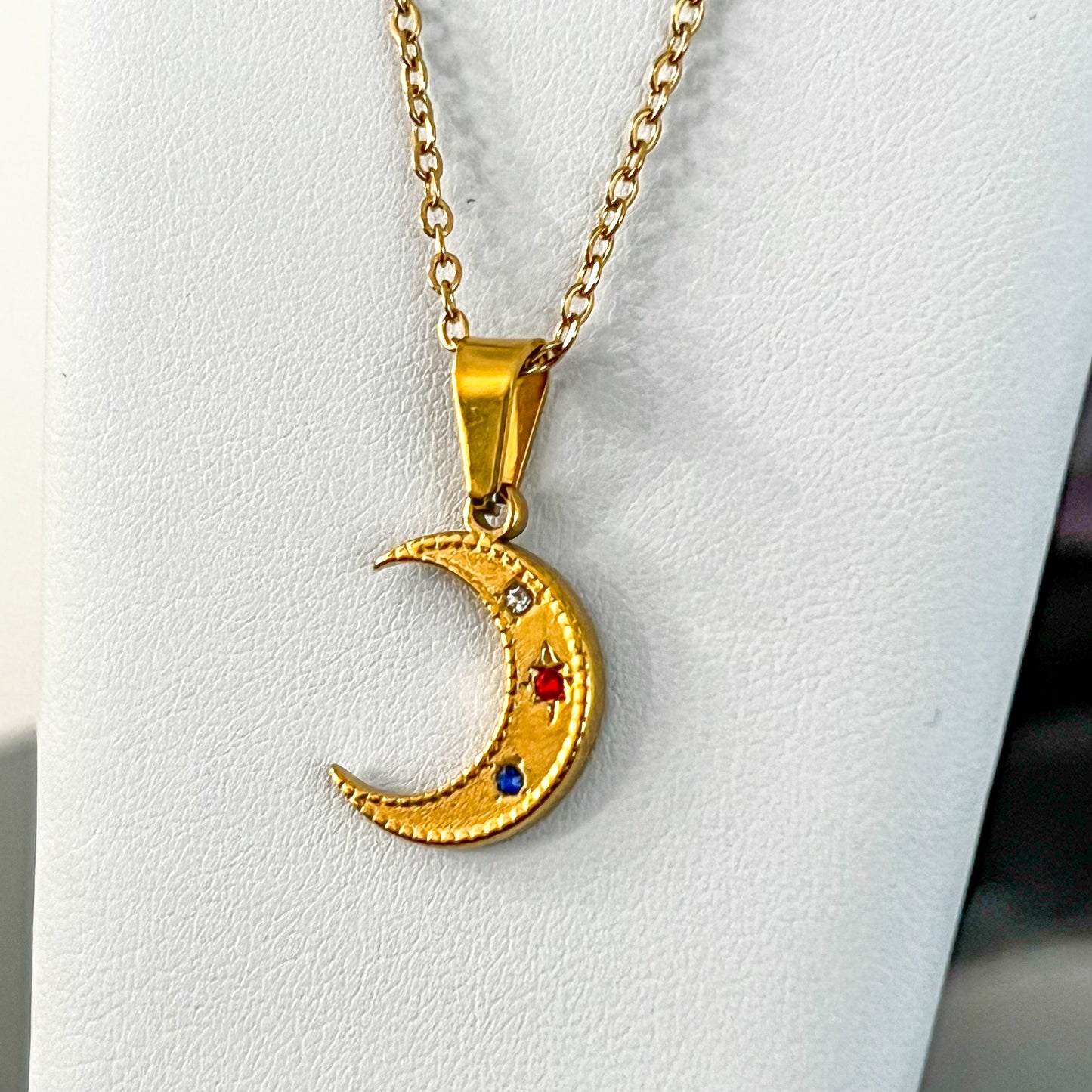 Moon Stainless Steel Necklace (Gold)