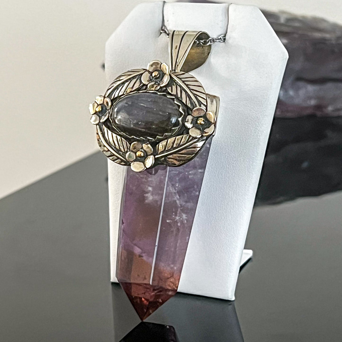 Ametrine & Purple Labradorite Indian Silver Necklace
