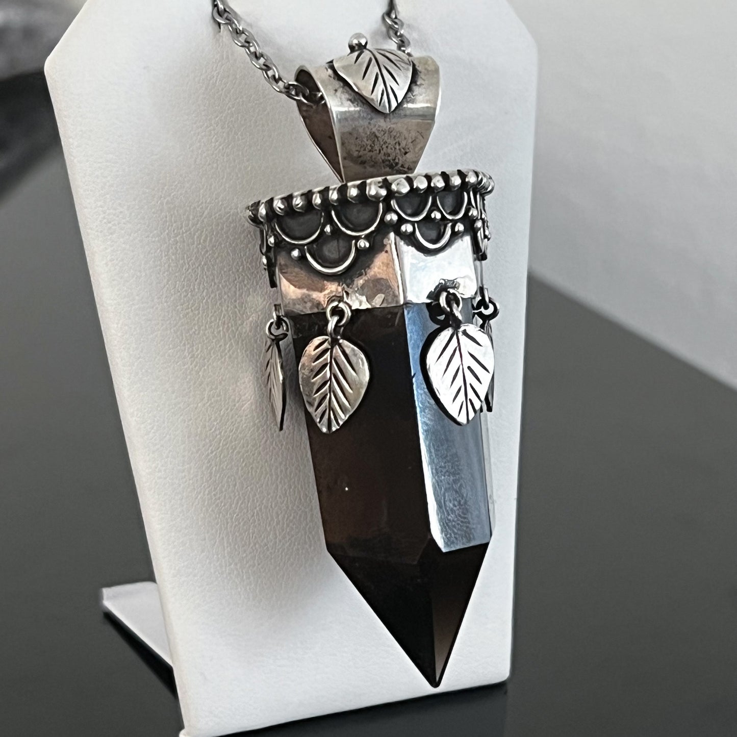 Smoky Quartz Indian Silver Necklace