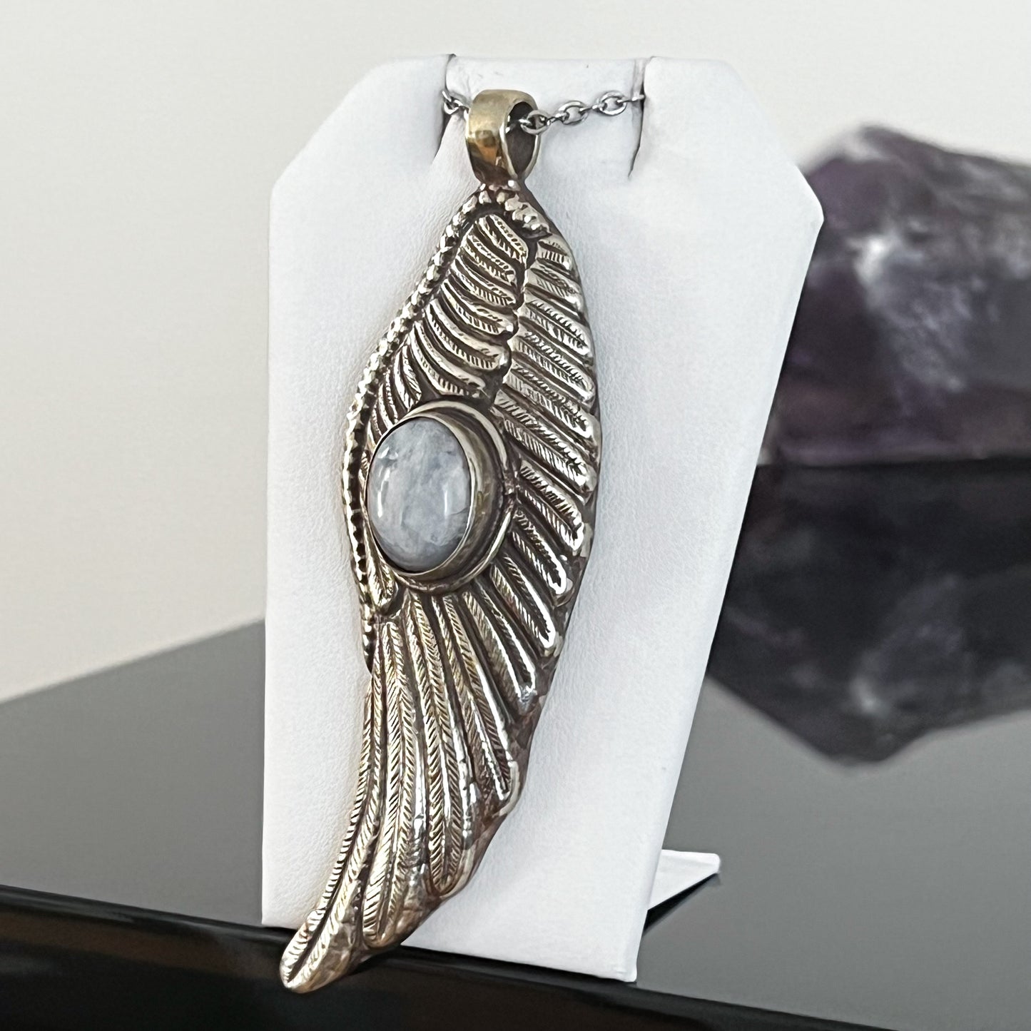 Moonstone Indian Silver Necklace