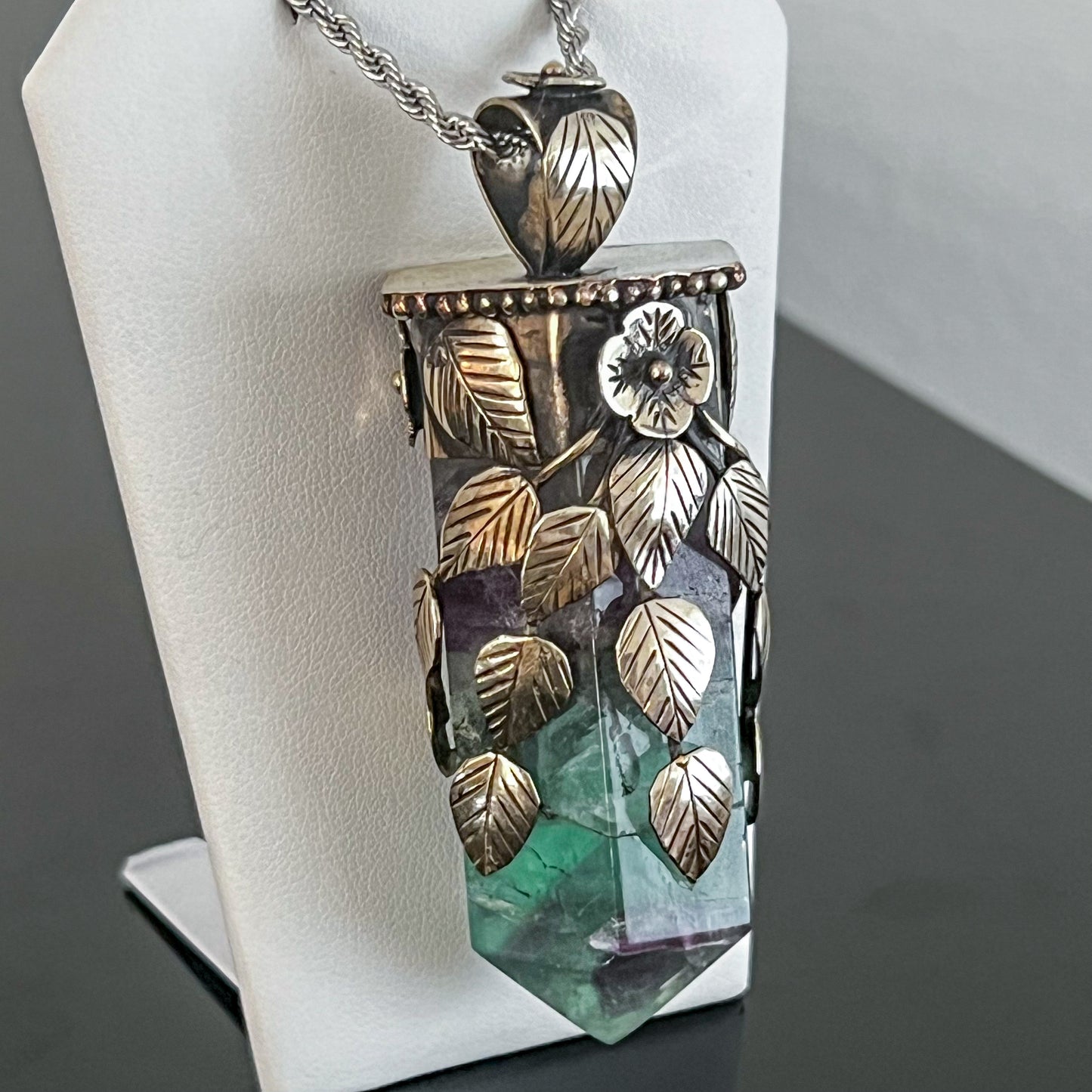 Fluorite Indian Silver Necklace