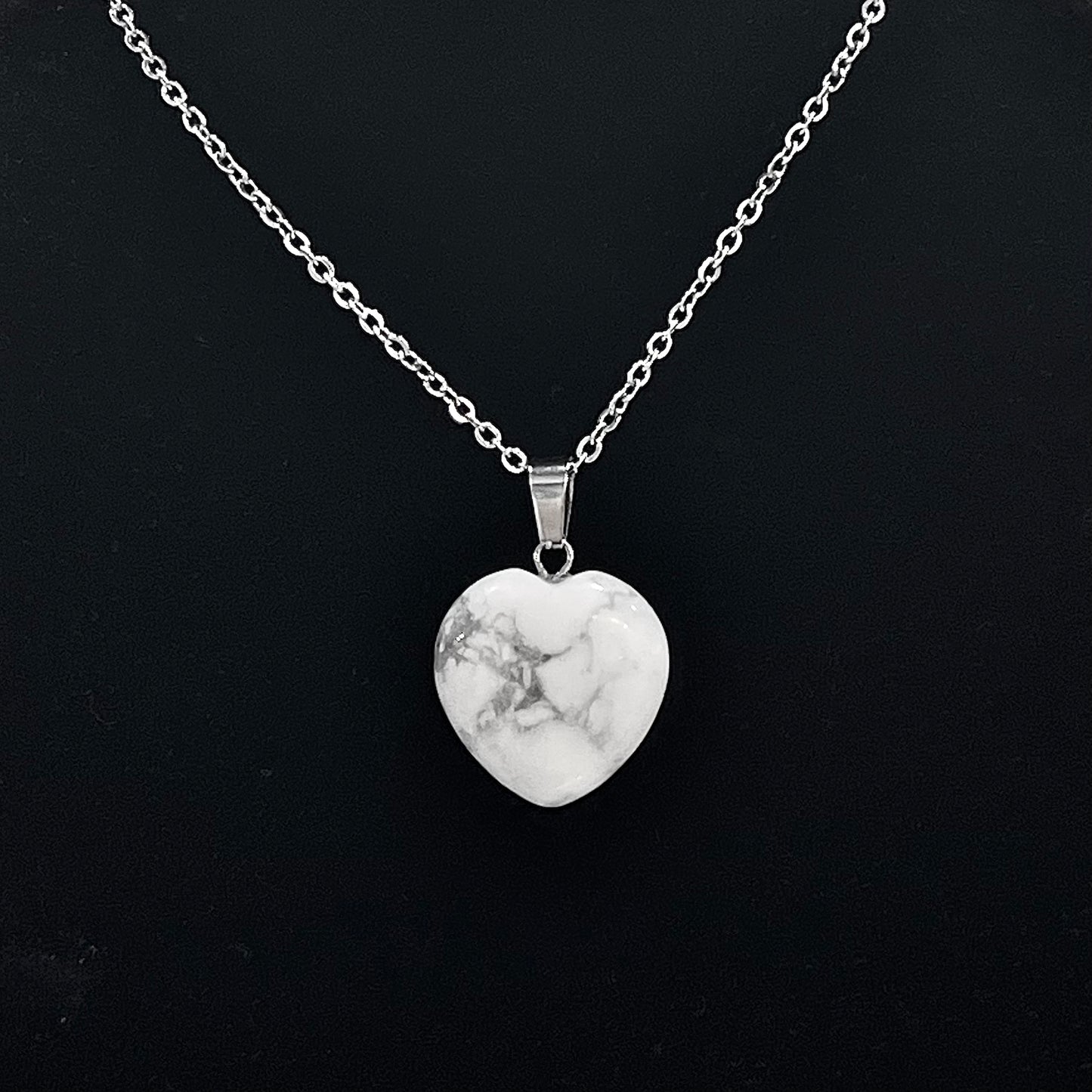 Howlite Heart Necklace (Small)