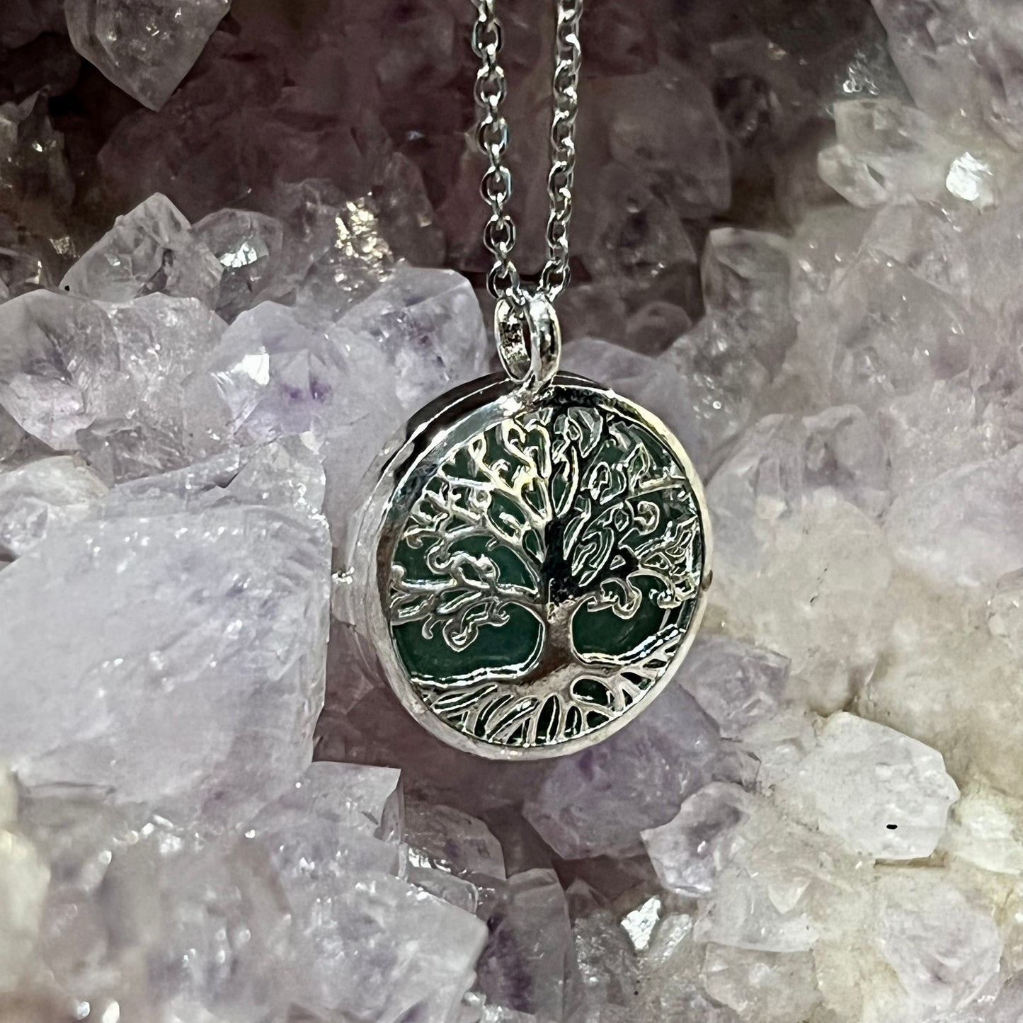 Aventurine Tree of Life Clasp Necklace
